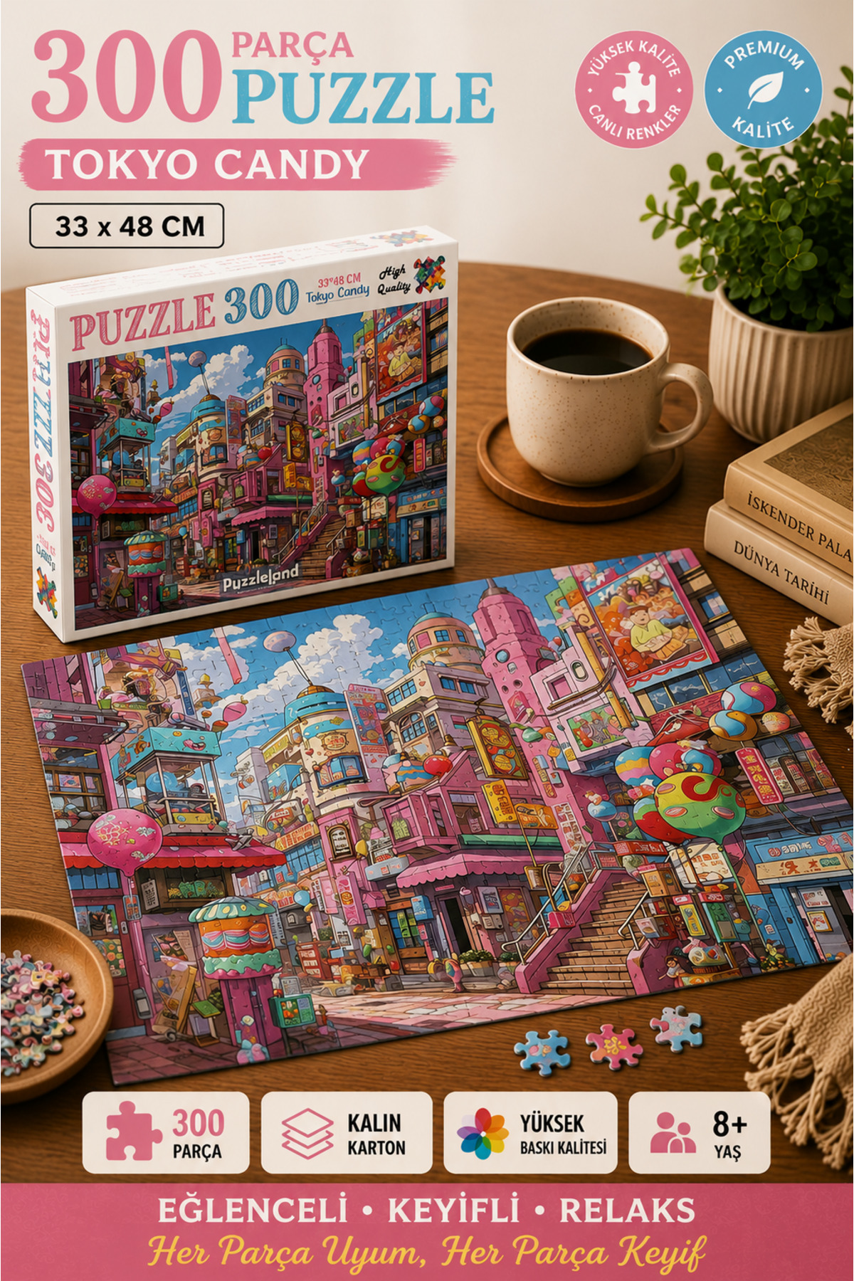 Tokyo face kids - Soma作品 kidssan games Puzzleland Tokyo Candy 300 Parça Puzzle 33x48 cm