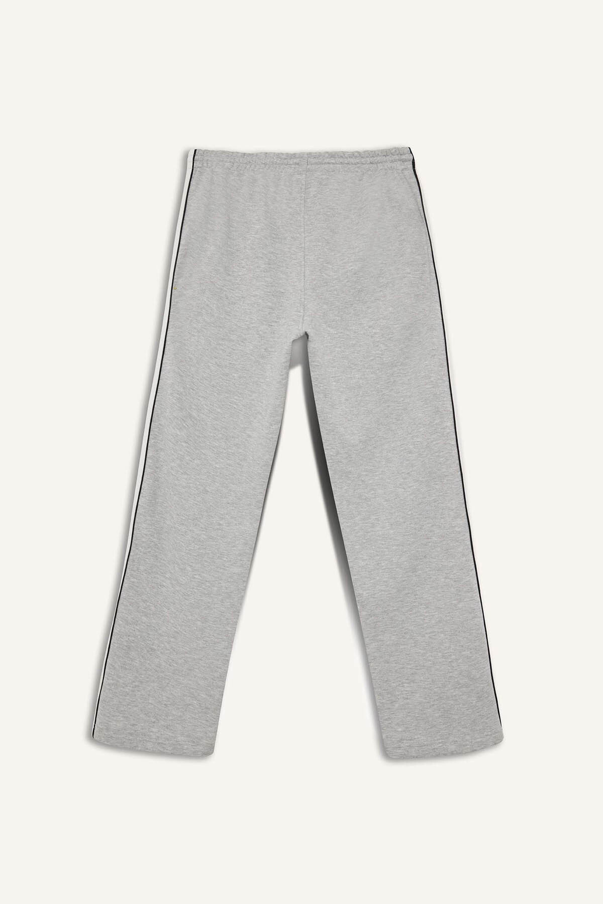 DeFacto Wide Leg Beli Lastikli Cepli Geniş Paça Eşofman Altı F3871AX25WN görsel 3