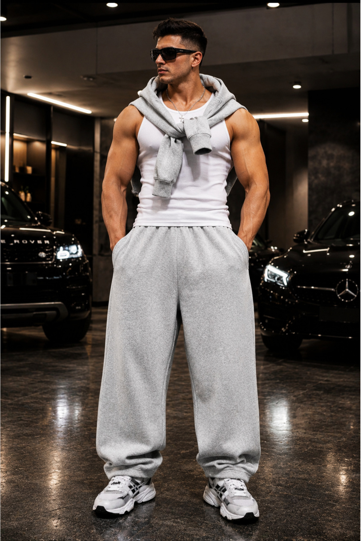 BSBSPOR Büyük Beden Relax Unısex Model Bol Rahat Lastikli Paça Uzun Boy Günlük Eşofman Altı görsel 3