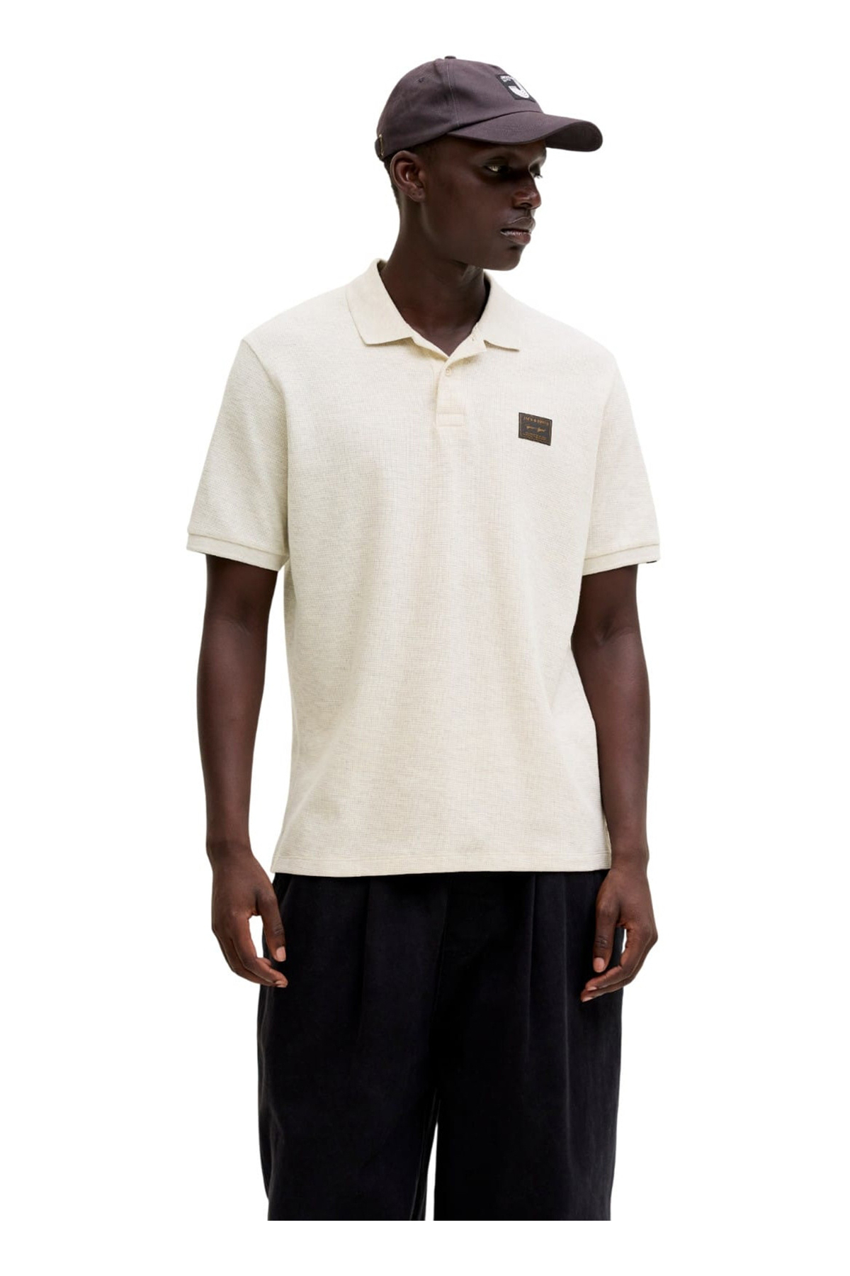 تی‌شرت پولو مردانه سفید با چاپ لوگو جک اند جونز پولوشرت Jack & Jones
