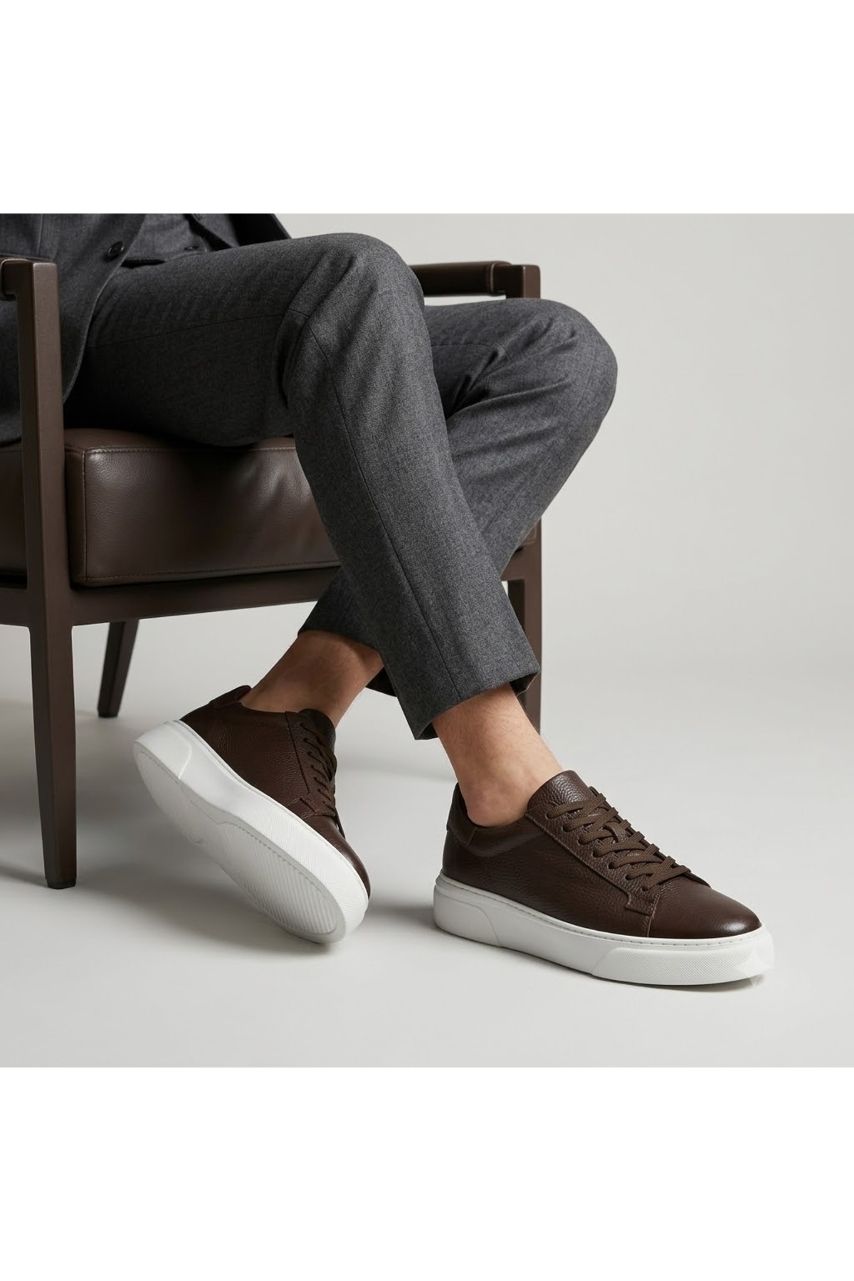 KİNDEP (Sneakers) İç Dışı Hakiki Deri Günlük Erkek Ayakkabı KAHVE görsel 5