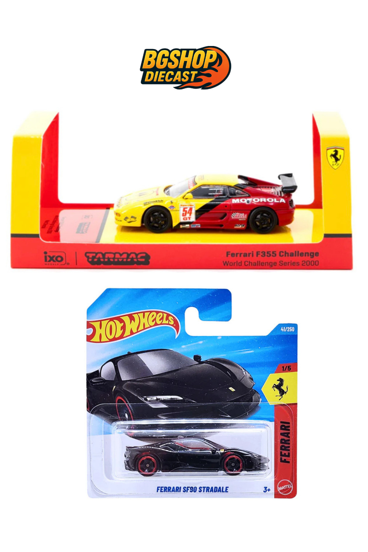 Hot Wheels Ferrari 8台セット F355 Challenge HOT WHEELS FERRARI SF90 Stradale - Tarmac Works X iXO Models 1/64