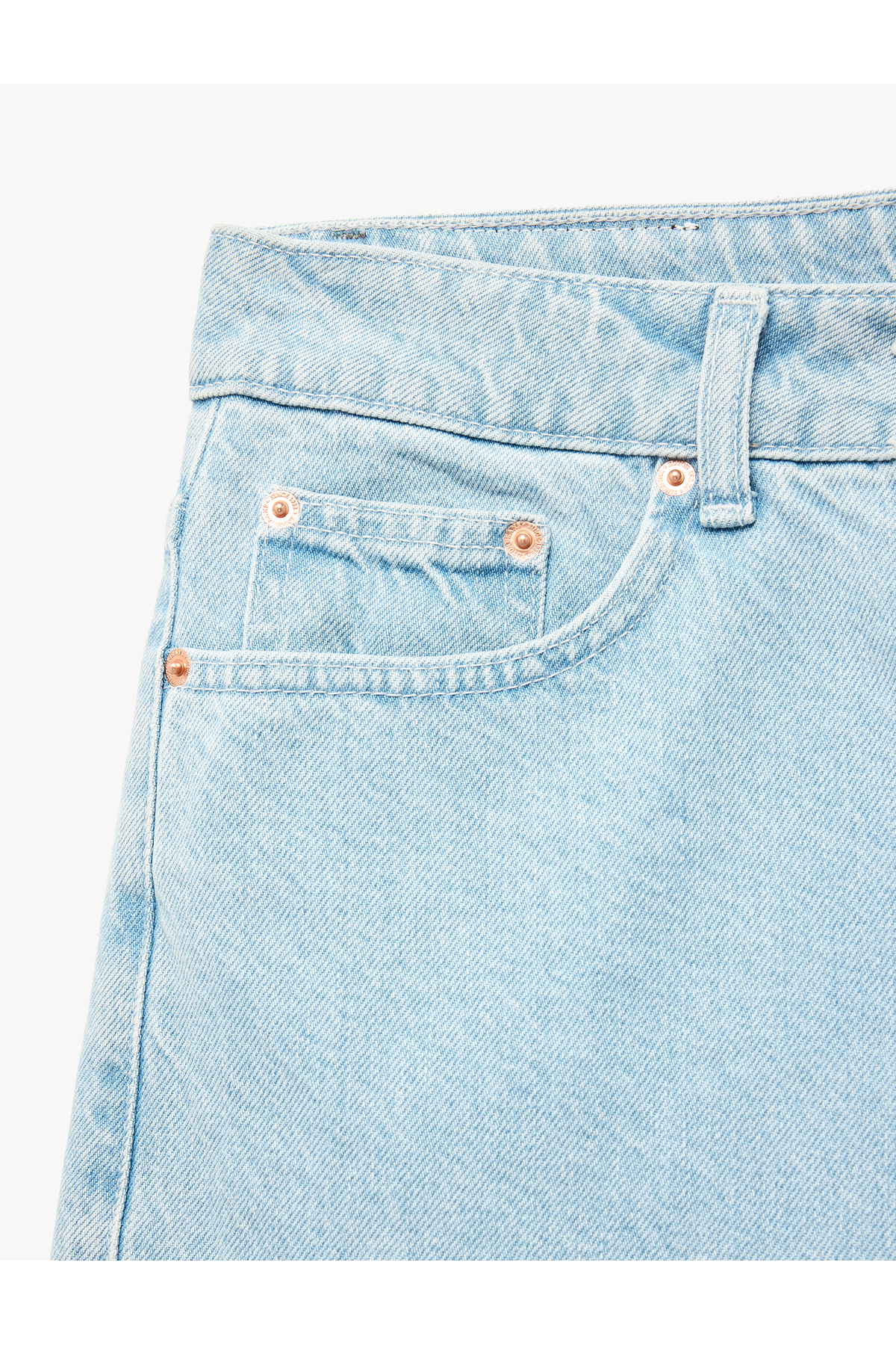 Koton Normal Bel Pamuklu Bermuda Straight Fit Jean Şort görsel 6