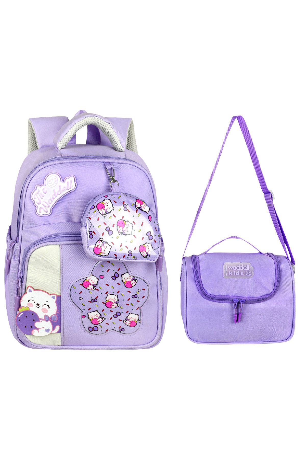 Royal Glow 2-Piece Kindergarten Set Transparent Twill Kindergarten Bag and Lunch Box Solid Color Nursery Bag Thermal Lunch Box