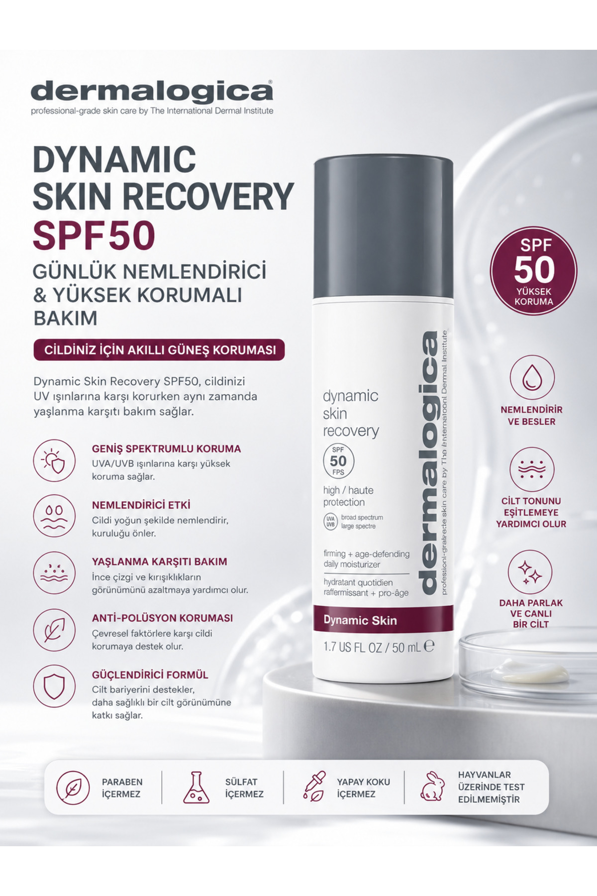 Dermalogica Dynamic Skin Recovery SPF50 Yüz Kremi 50 ML - Yaşlanma