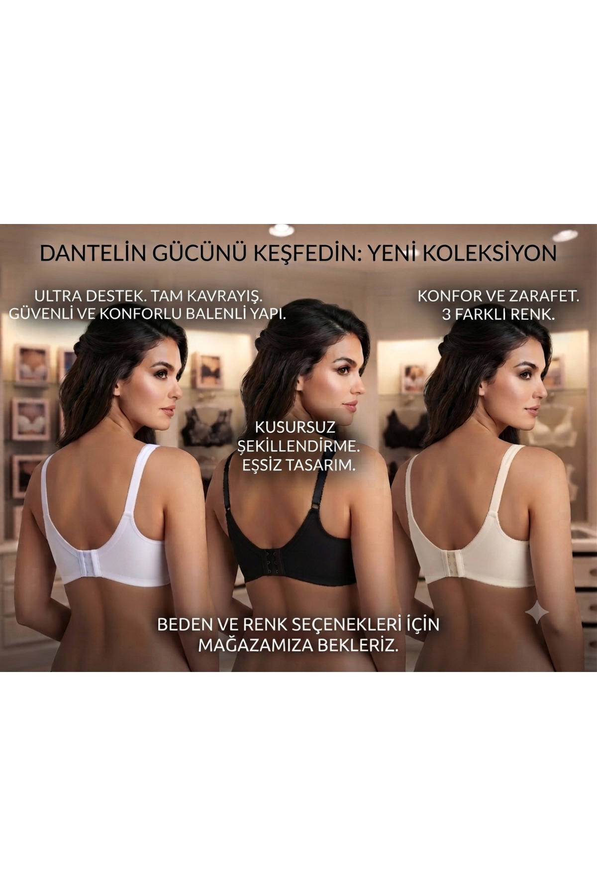 D.O.G.L. Balenli Dantelli Güpürlü Toparlayıcı Sütyen görsel 3