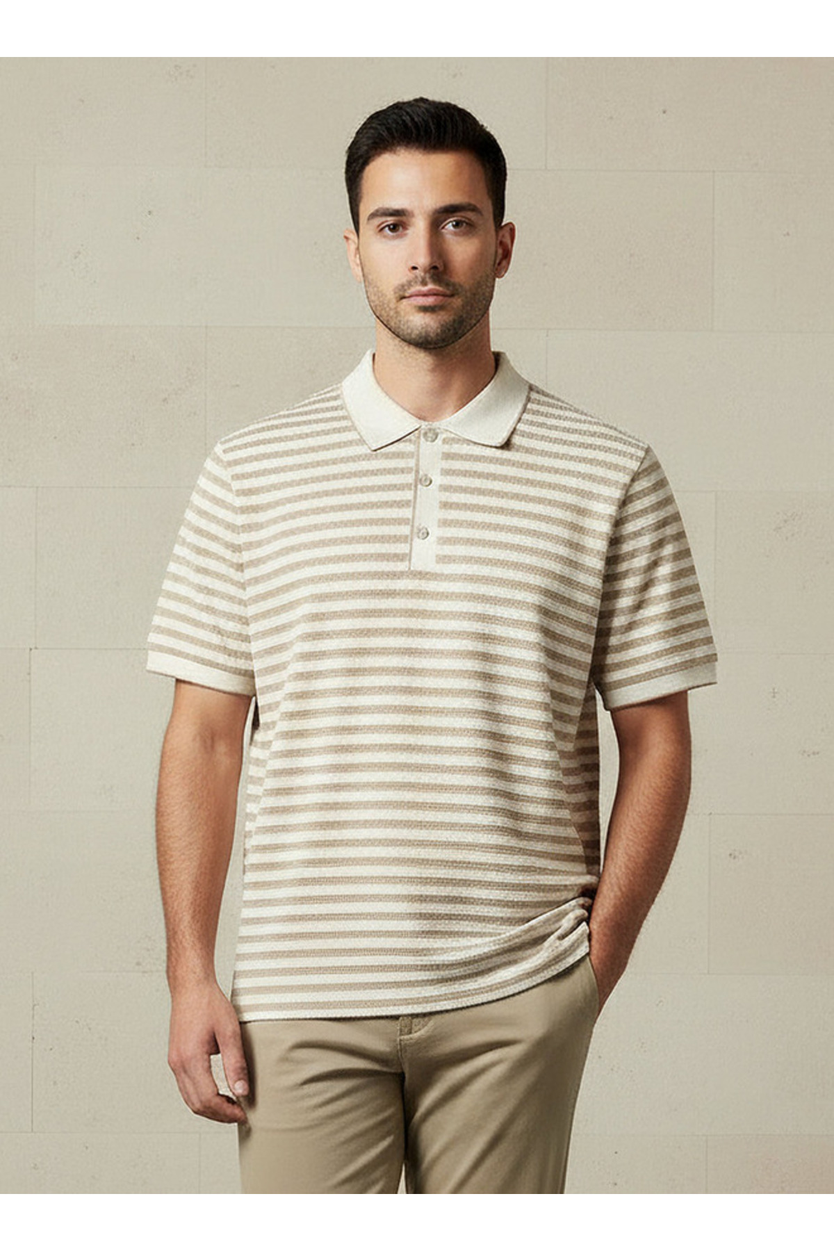 FAV STRIPED JACQUARD POLO SHIRT
