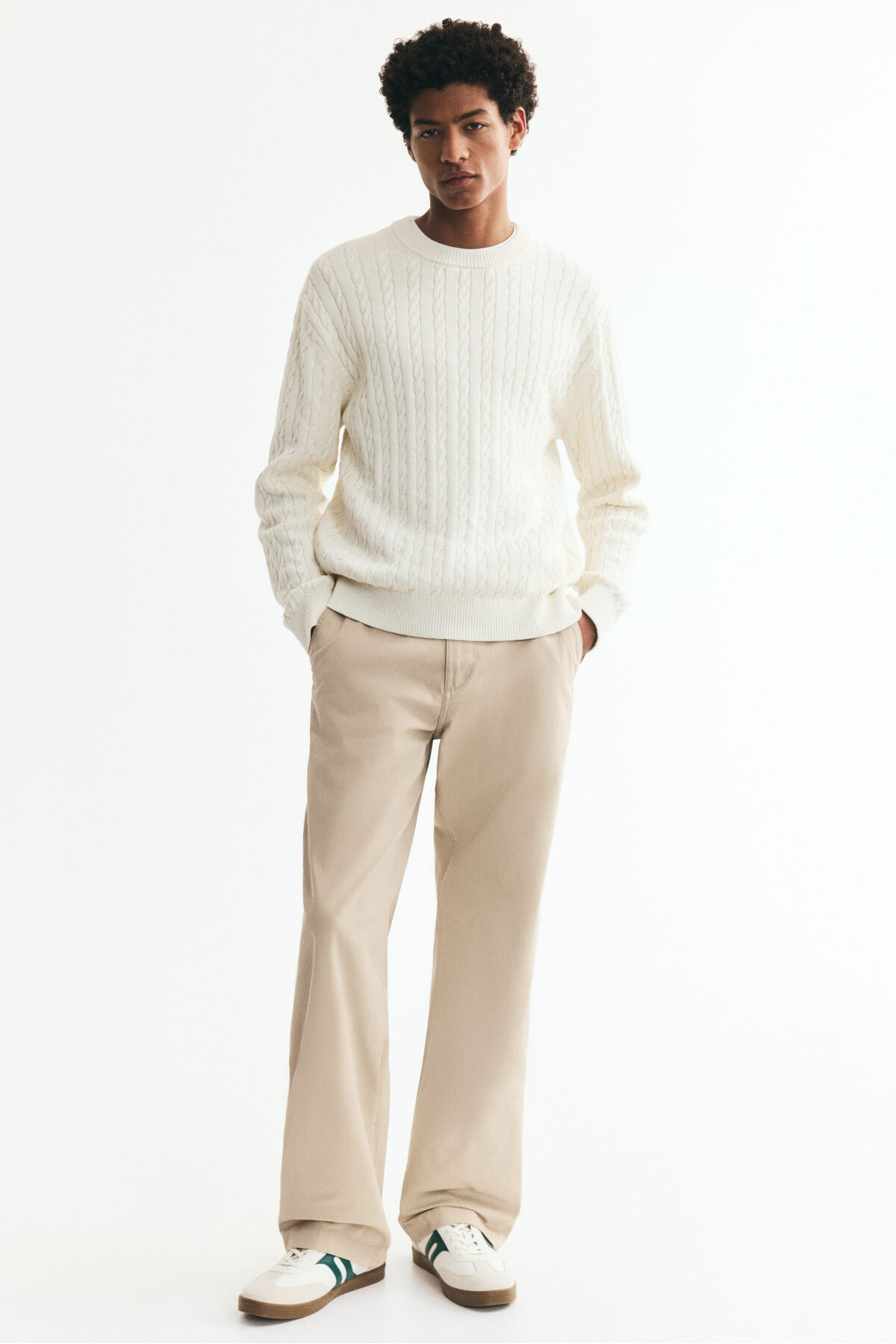 پنبه چینو ریلکس فیت اچ اند ام شلوار H&M