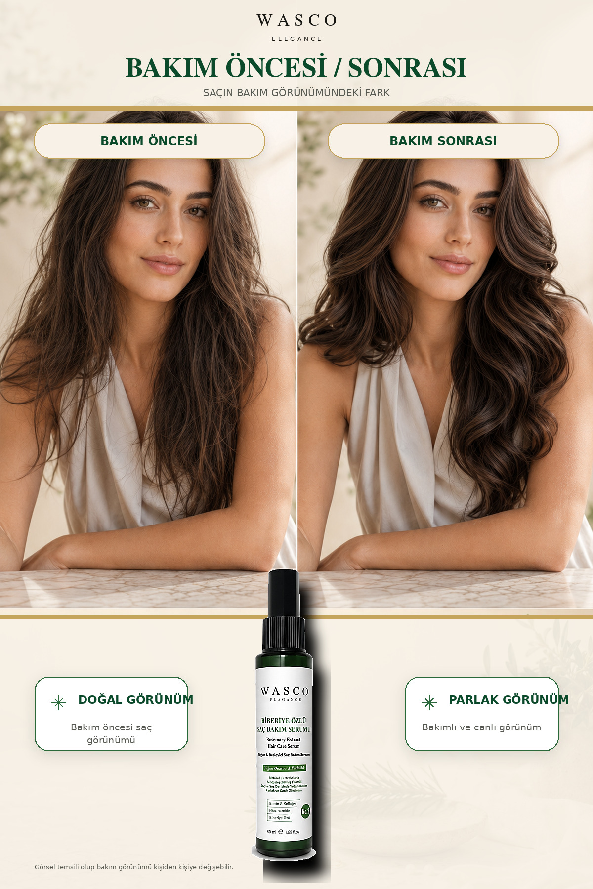 Biberiyeli Saç Bakım Serumu 50 ml | Biberiye, Kafein, Biotin ve Kolajen İçeren Besleyici Saç & Saç Derisi Bakımı — wascobiberiyeserum — تصویر 2 از 8