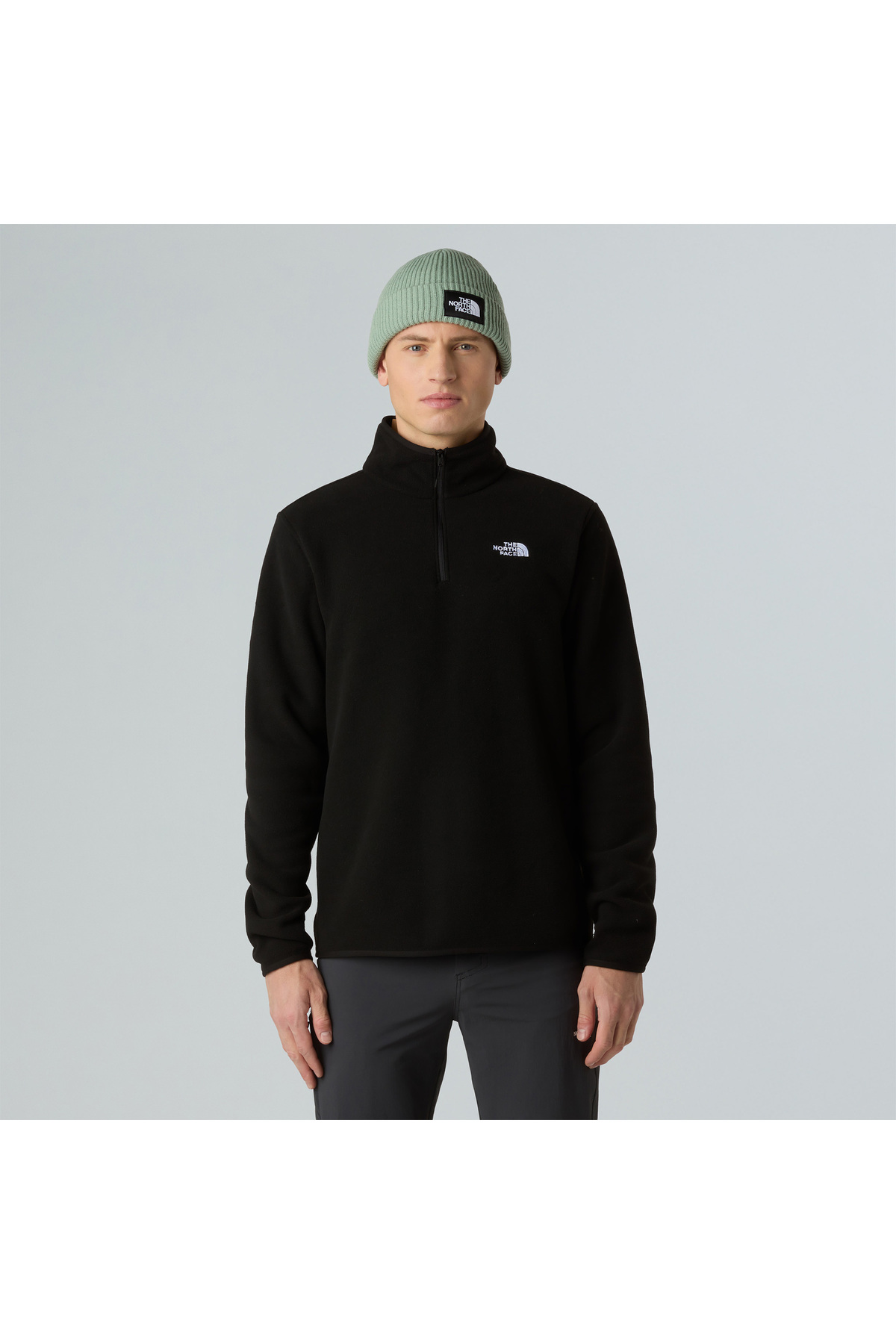 THE NORTH FACE Glacier Fleece Erkek Fermuarlı Siyah Polar Üst