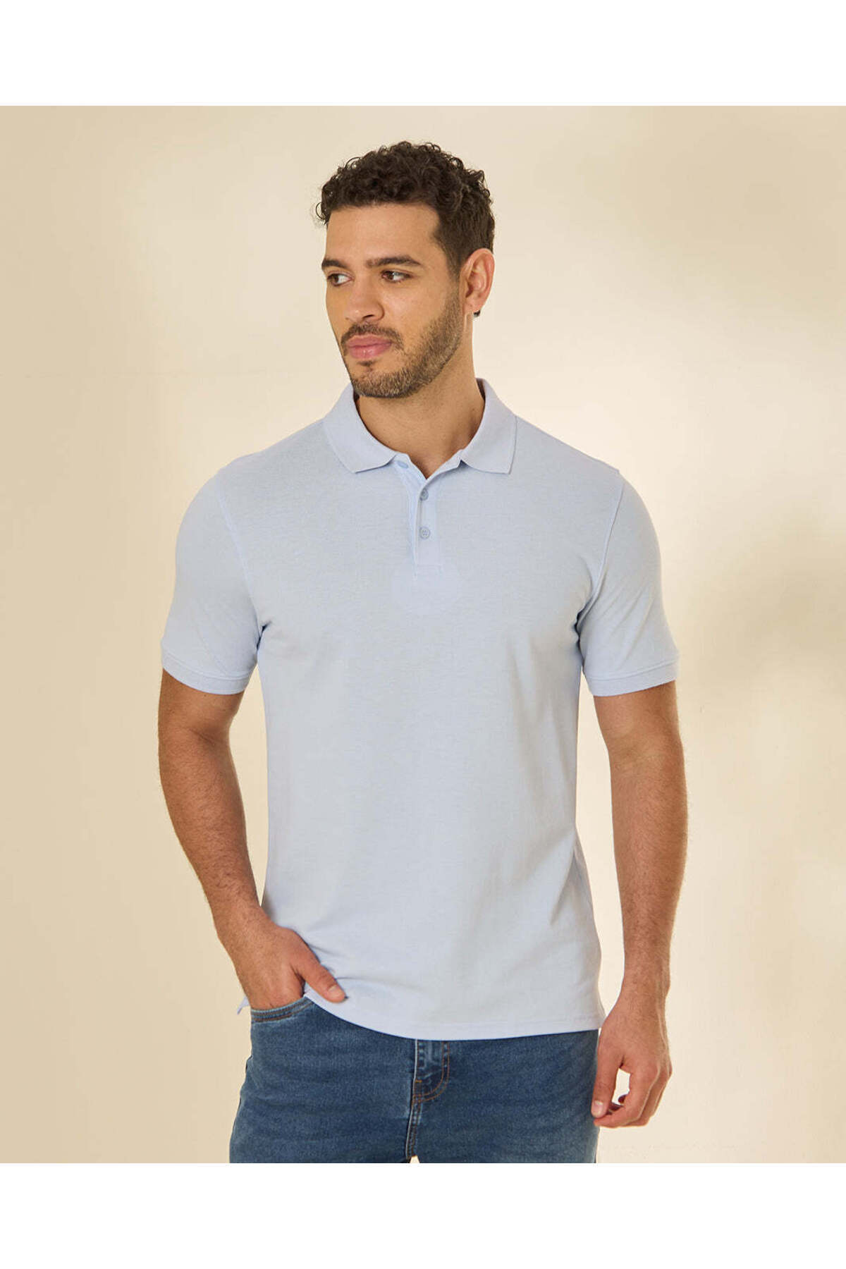 REDTAG Men Blue Basic Polo Shirt