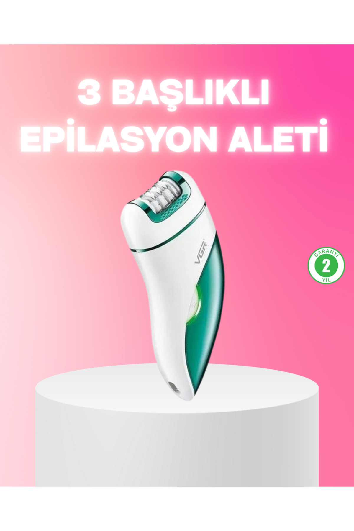 Miss Mojo 3 in 1 Epilatör Metal Başlıklı IPX5 Su Geçirmez 90 Dakika Şarjlı Epilasyon Cihazı — AKYI-041758