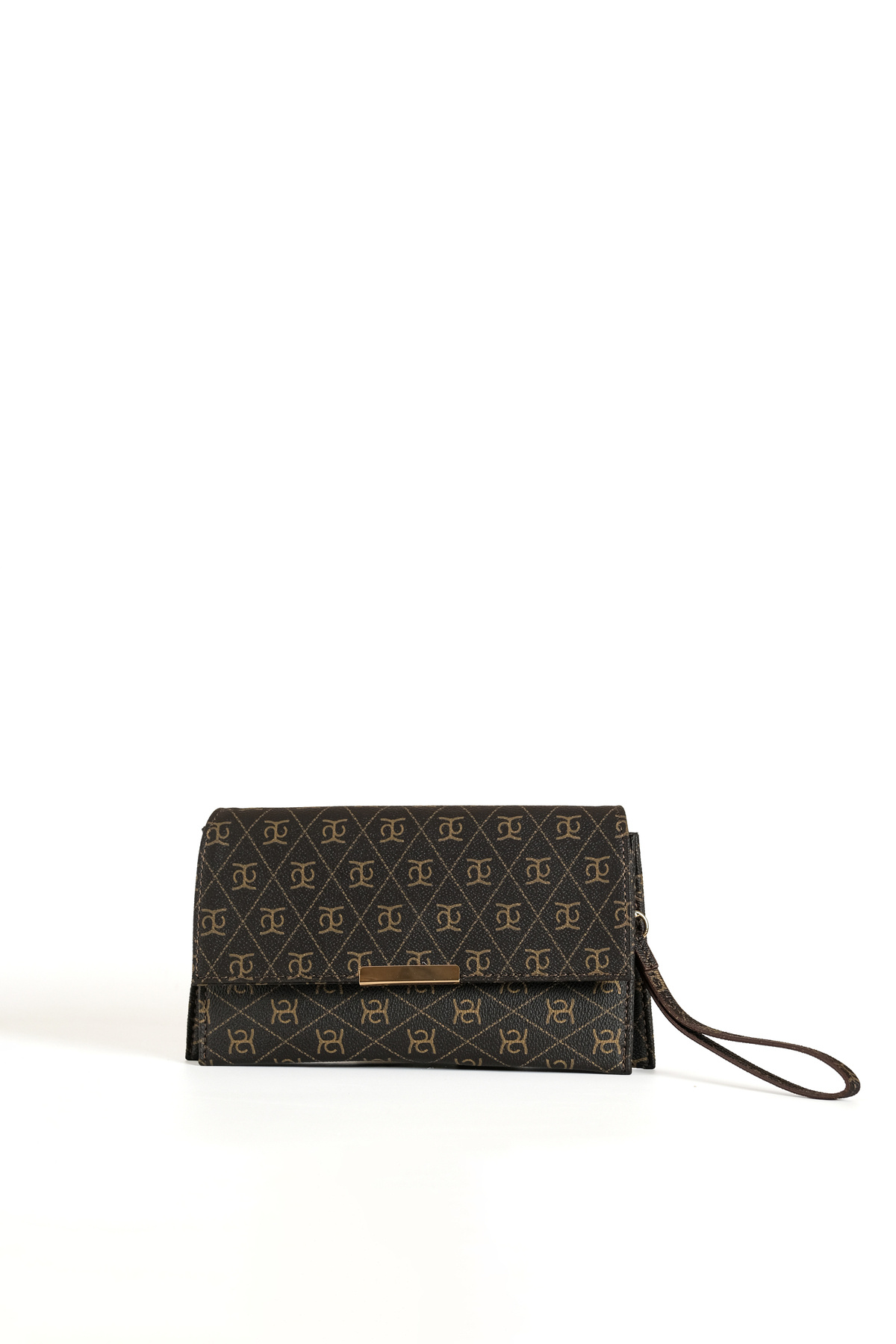Zeyne Kadın Kahverengi Zincir Askılı Omuz Çantası Ve Bilek Askılı Portföy El Çantası Clutch görsel 2