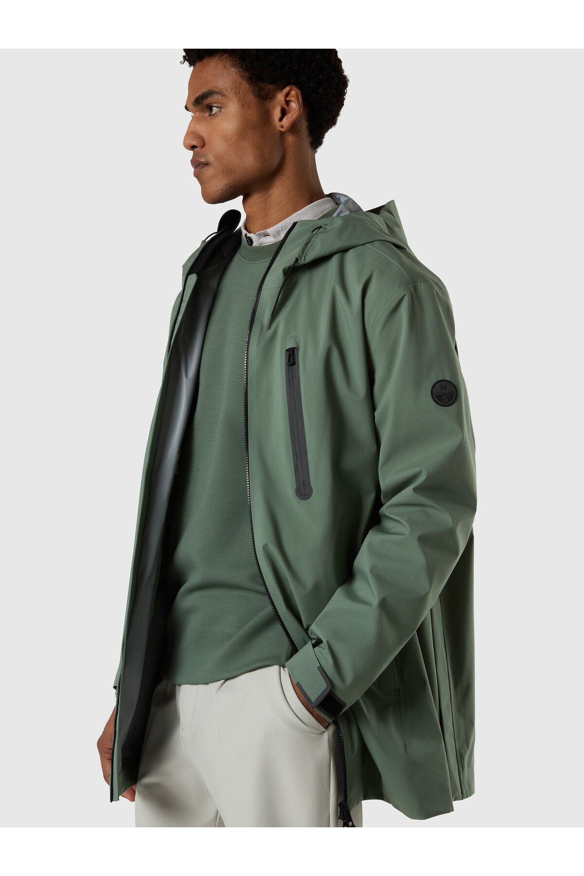 North Tech Regular Fit Commuter 3 Katmanlı Erkek Trençkot — سبز NS0000603408 — تصویر 2 از 8