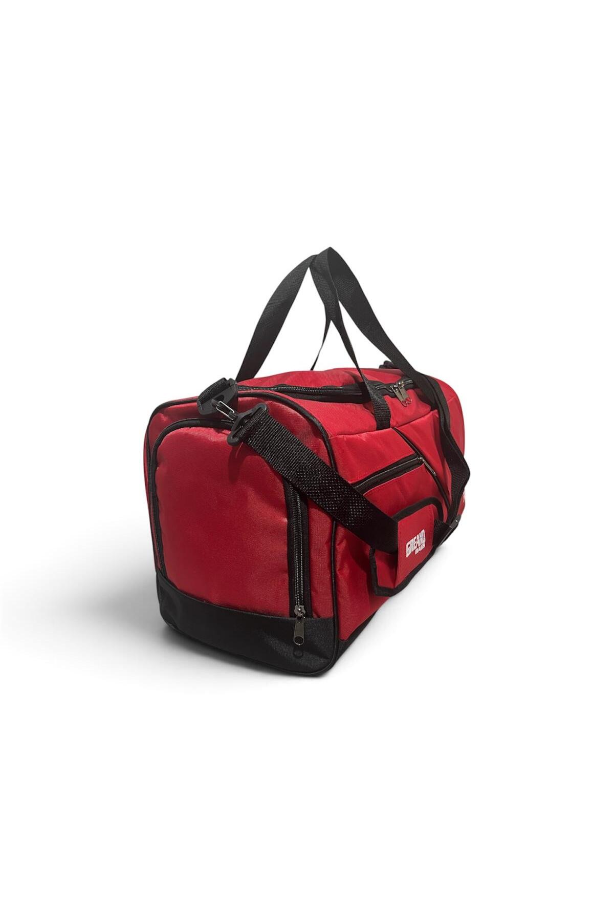 GreandBags Kırmızı Ayakkabı Bölmeli A Kalite Geniş Hacimli Spor Çantası Seyehat Çantası GYM görsel 6
