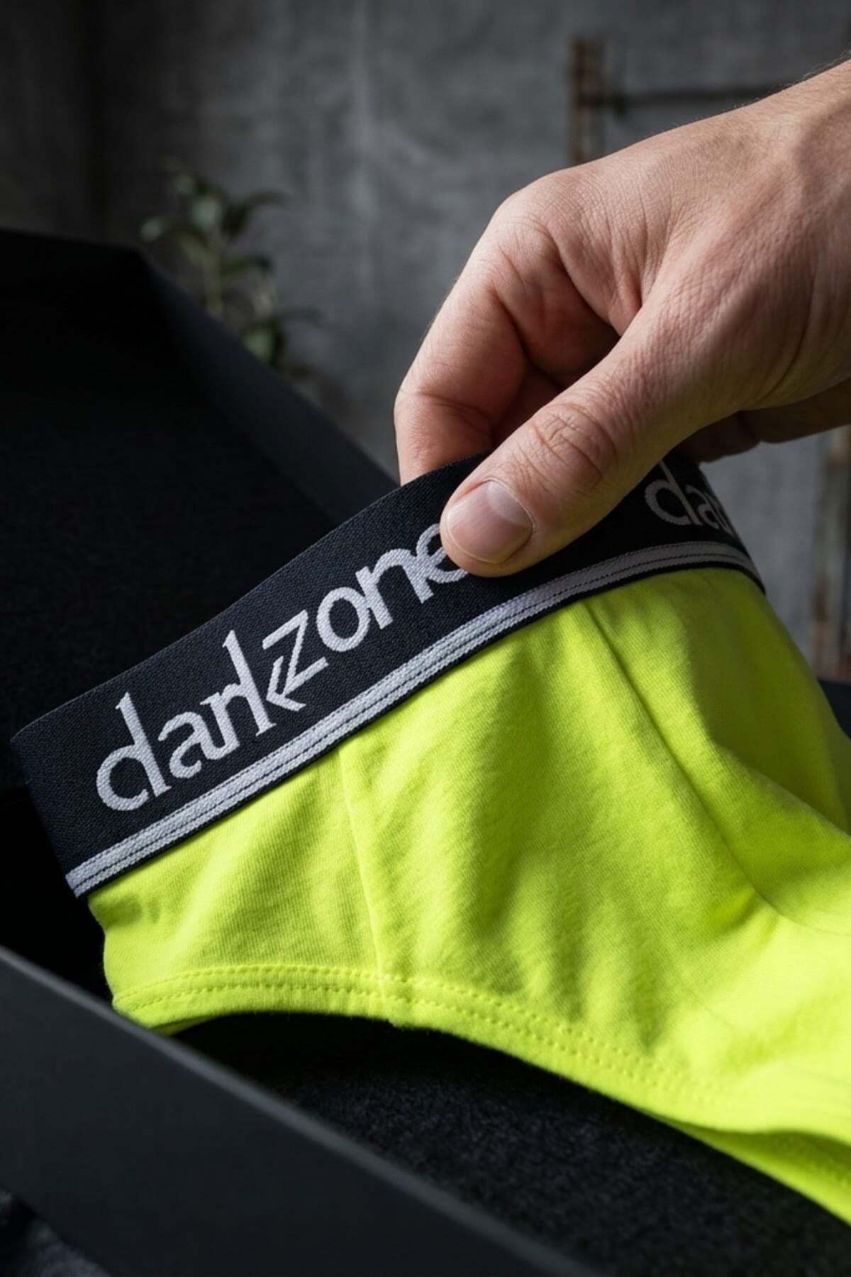 darkzone Erkek Neon Sarı Pamuklu Lastikli Slip Külot görsel 4