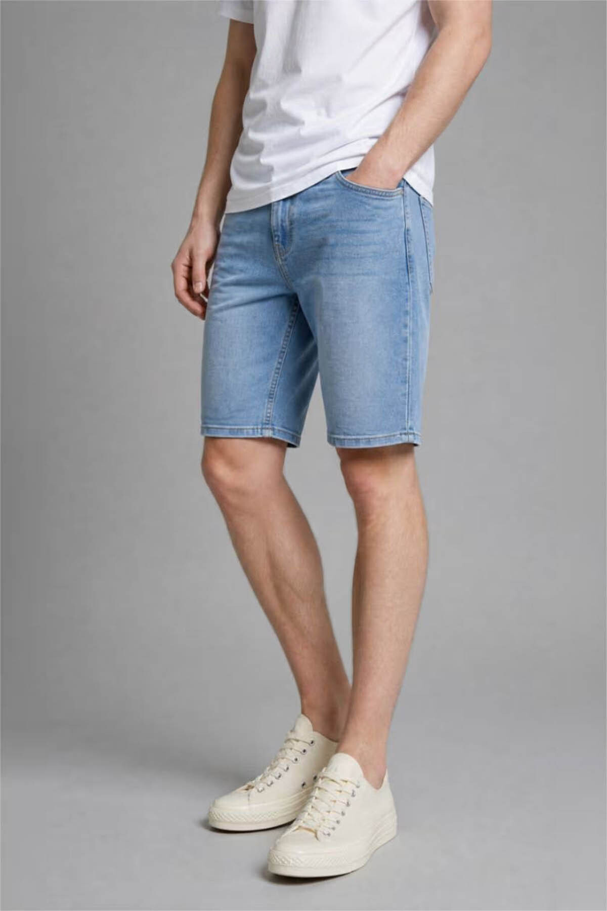 DeFacto Regular Fit Mavi Pamuklu Jean Bermuda Şort G8666AX26SM görsel 3