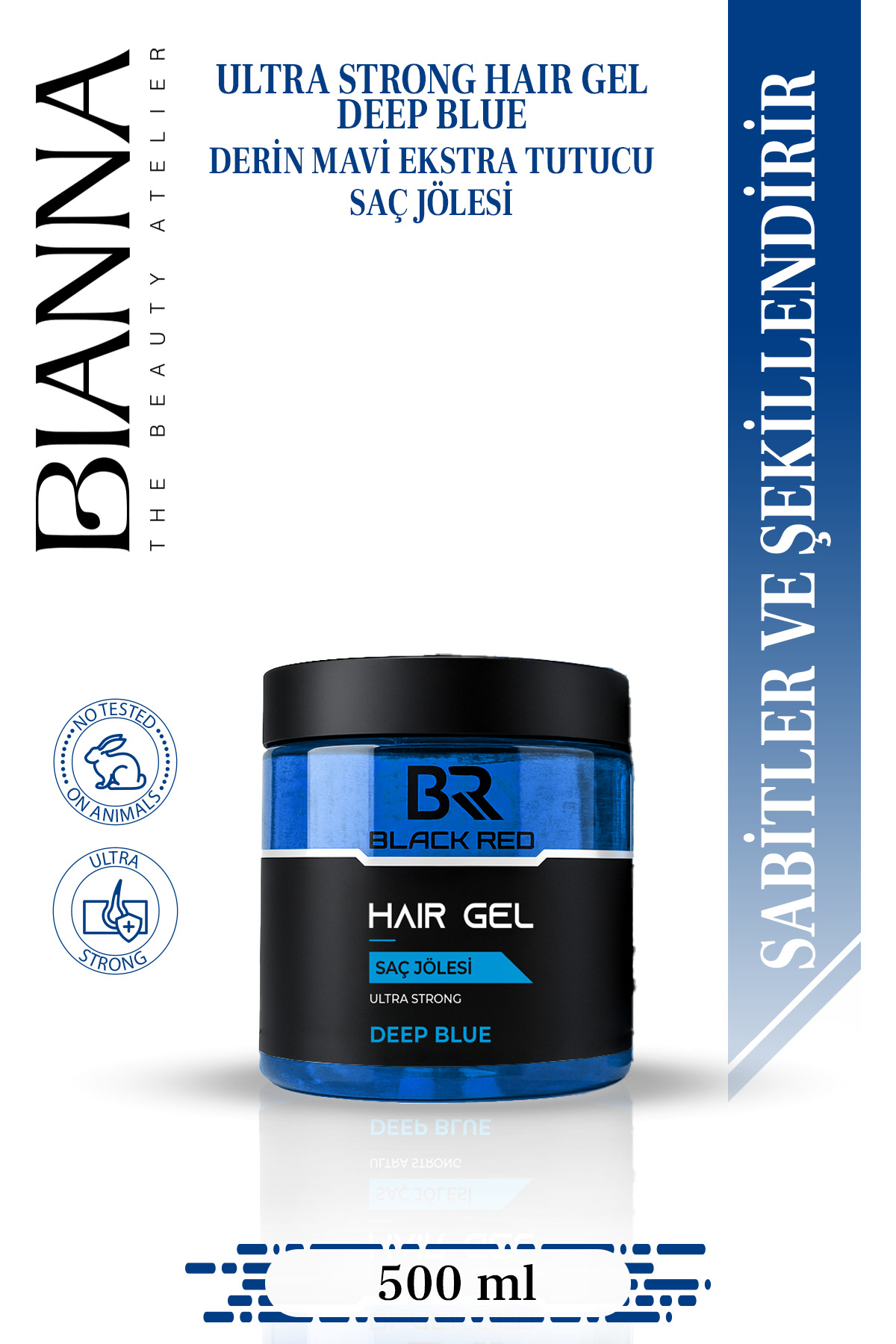 Black Red Deep Blue Ultra Strong Saç Jölesi 500 ml – Ekstra Güçlü Tutuş ve Parlak Görünüm — BR152.01.0026