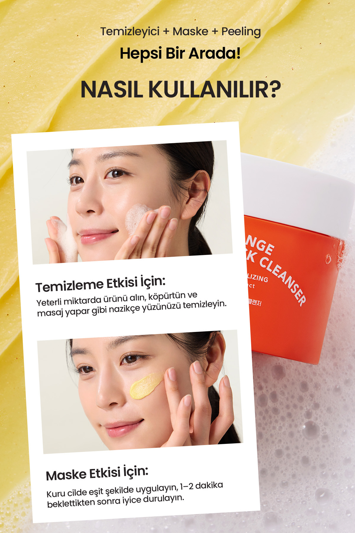 Siyah Nokta Karşıtı, Aydınlatıcı Yüz Temizleme Kremi TELSE Red Orange Niacinamide Pack Cleanser — 9839 — تصویر 8 از 9