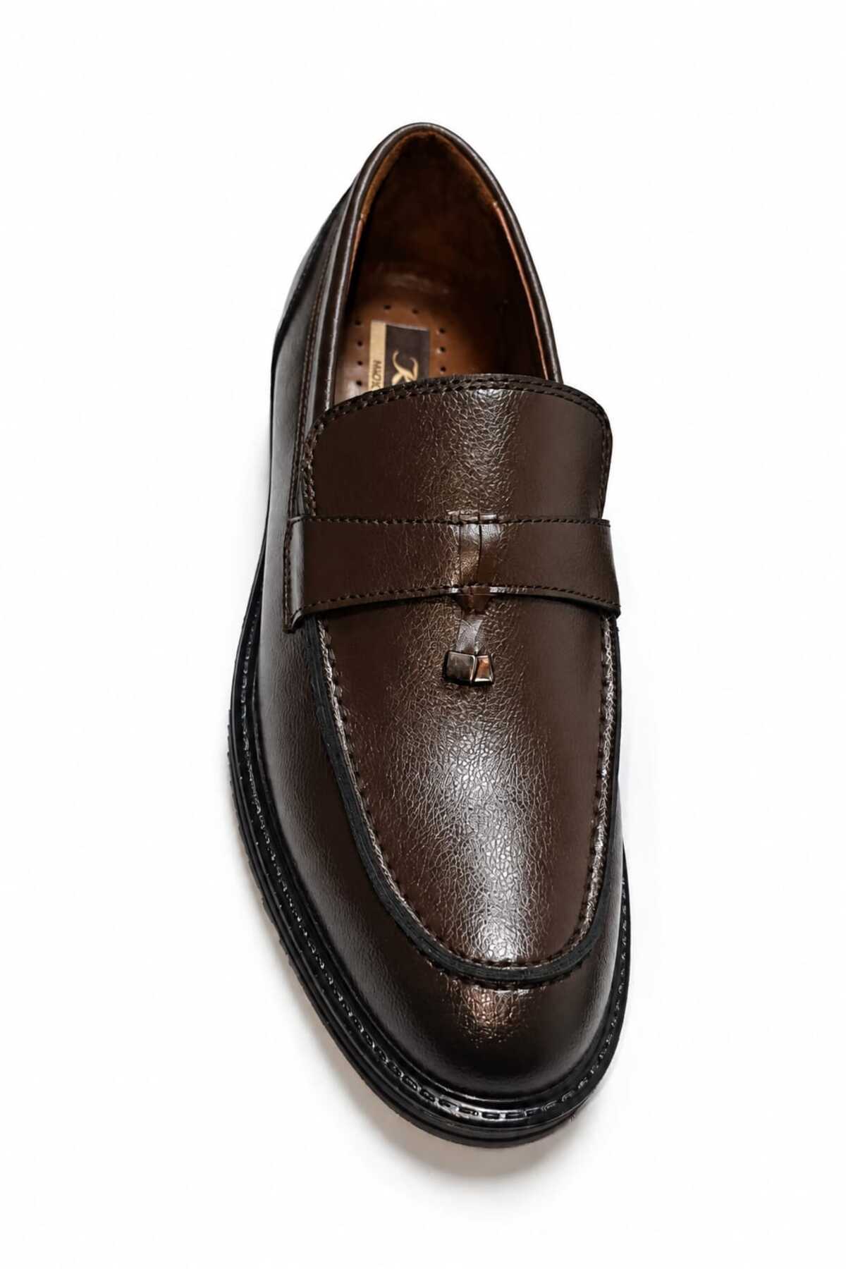 KİNGLE Erkek Kahverengi Klasik Loafer, Şık Günlük & Klasik Ayakkabı 1364 görsel 5