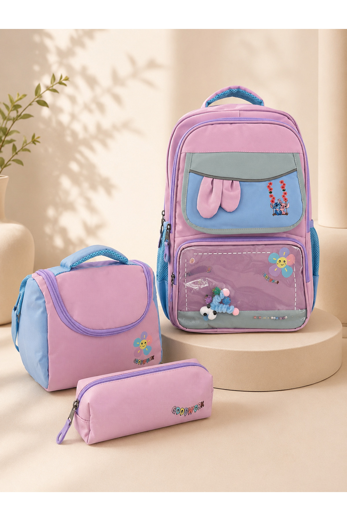 Alvadonna Girl's School Bag, Lunchbox and Pencil Case Triple Set