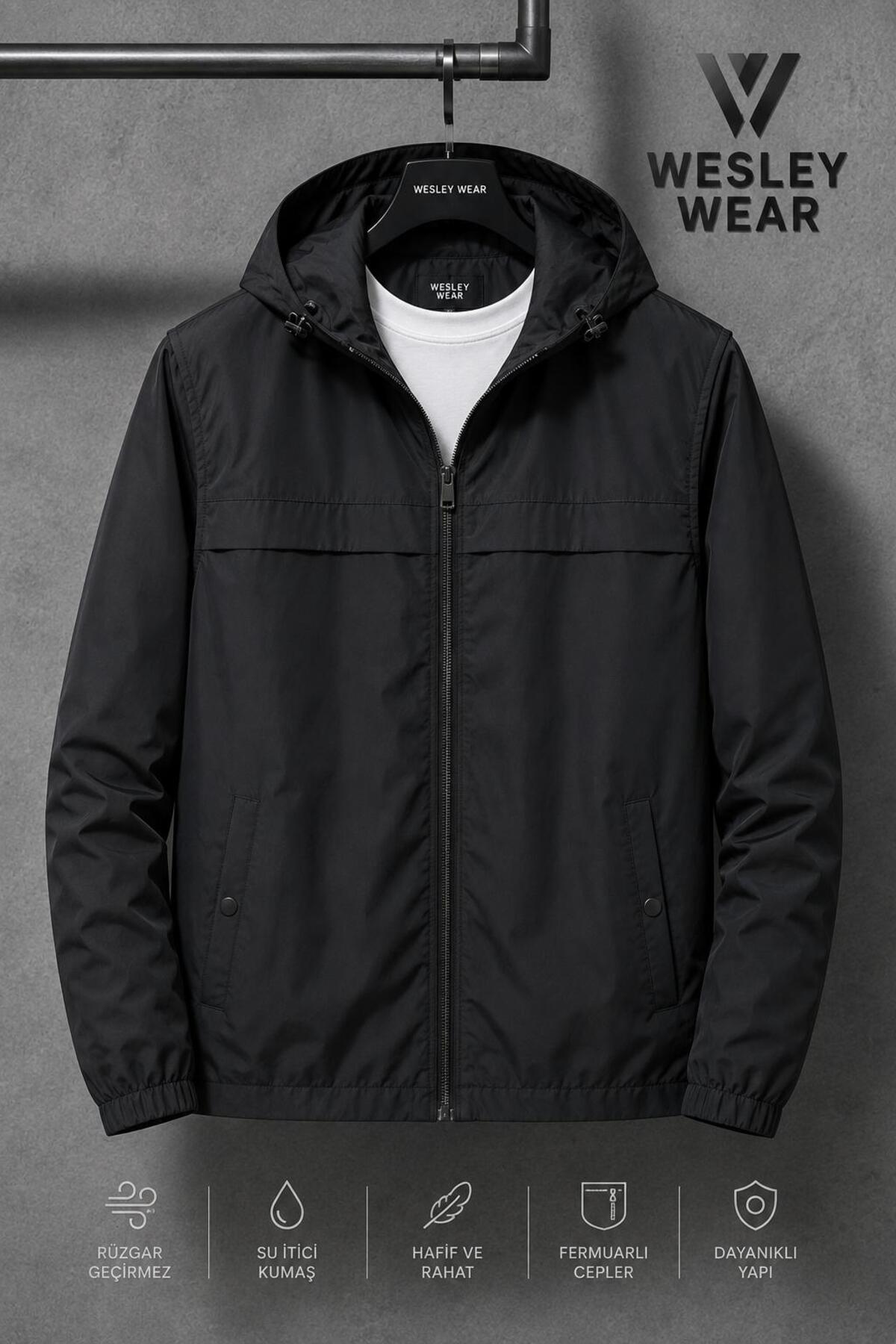 wesley wear YENİ SEZON YÜKSEK KALİTE YAĞMUR VE SU GEÇİRMEZ YAĞMURLUK RÜZGARLIK CEKET