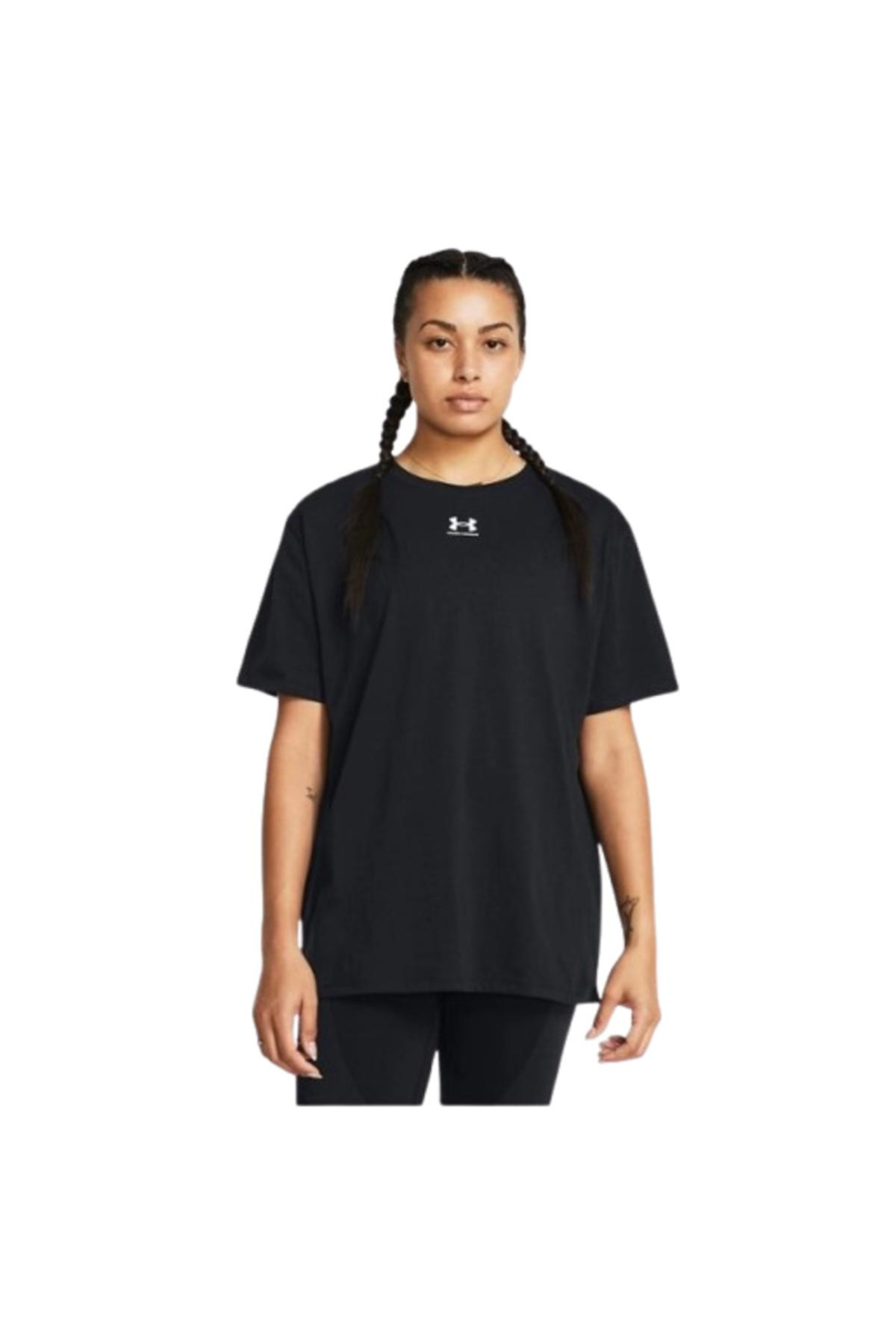 Under Armour Campus Oversize SS 1387193-001 Siyah Tişört görsel 3