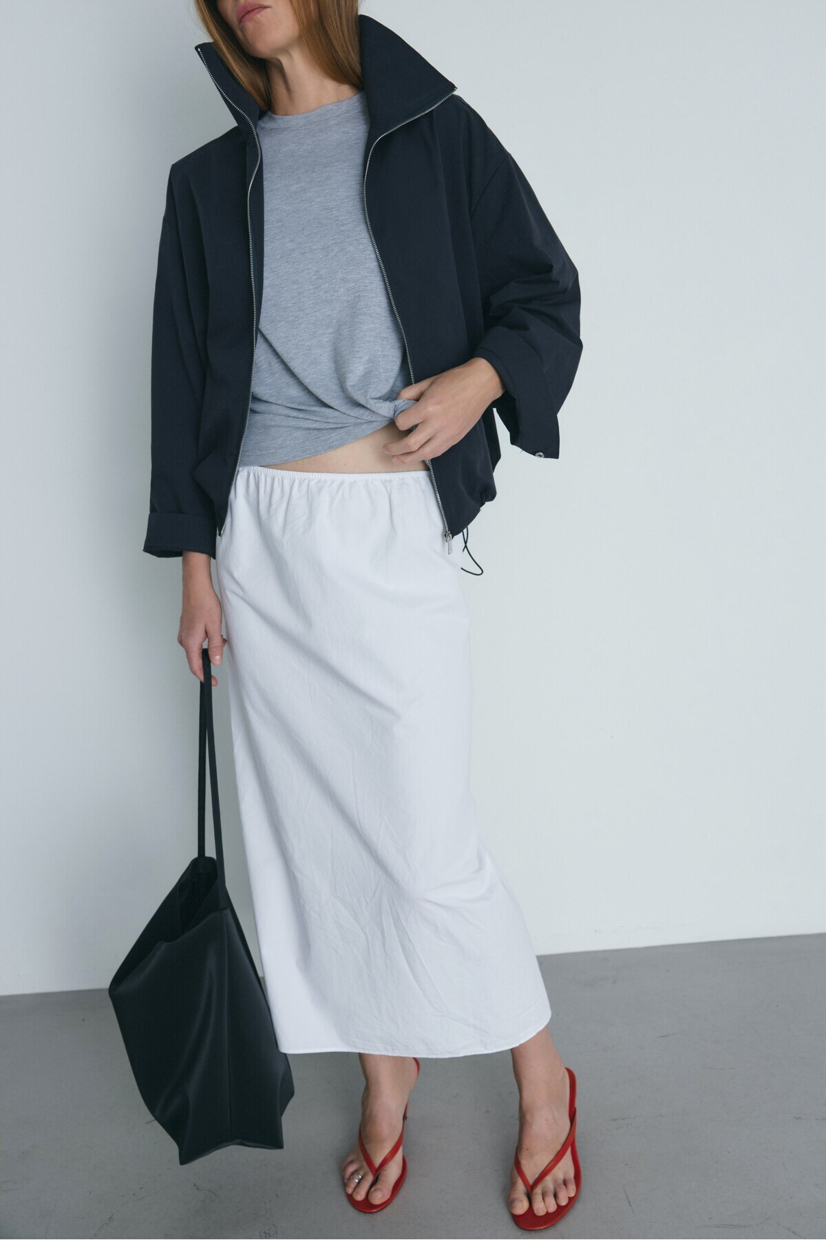 Suud Collection Lacivert Nora Fermuarlı Gabardin Ceket görsel 3