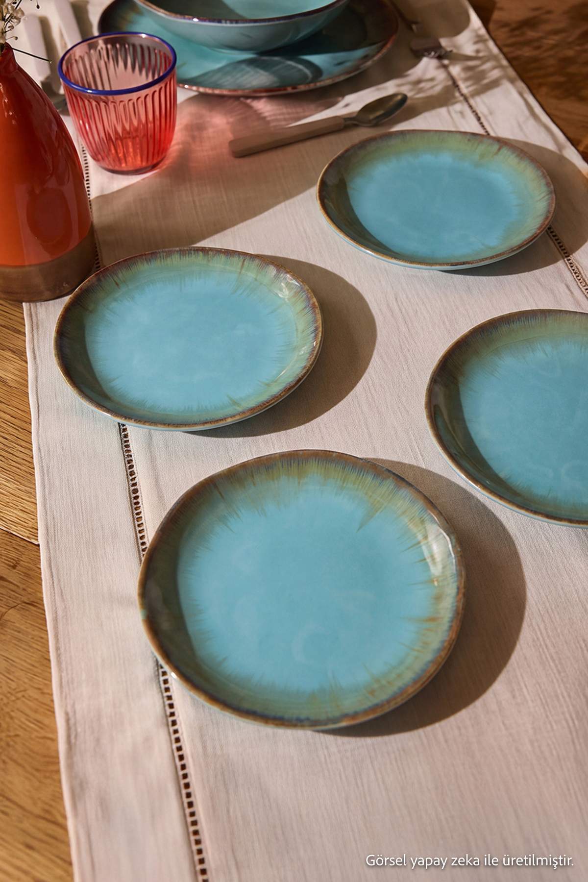 Trendyol Home 4-Piece Reactive Glazed Cake Set 21 cm Tphaw27Tbk00003