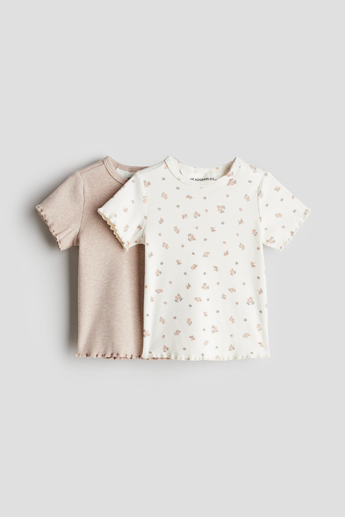 تاپ نخی و آجدار بسته ۲ عددی اچ اند ام تی شرت H&M