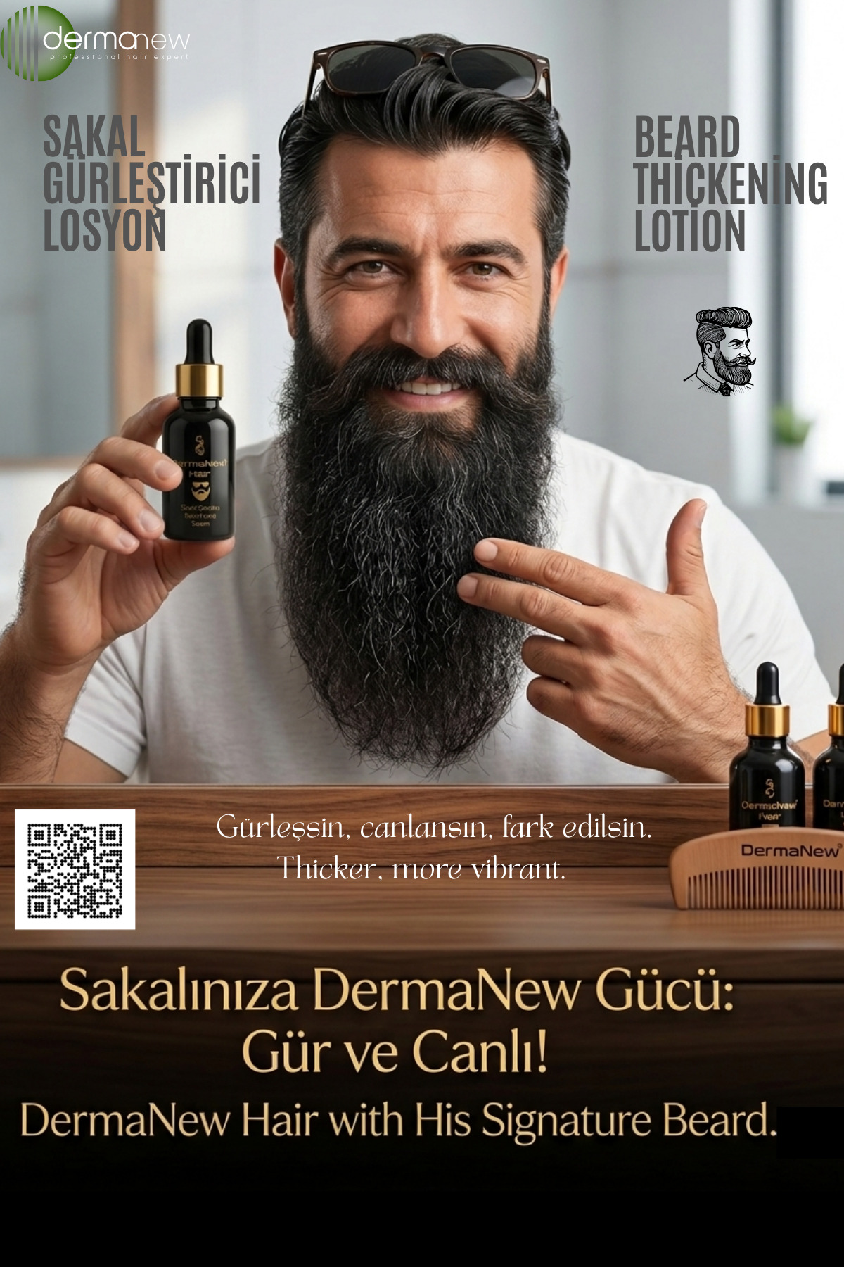 Dermarise Dual Action SERUM 52ml 限定版 dermanew hair Dermanew Sakal Gürleştirici Serum - Sakal Bakım
