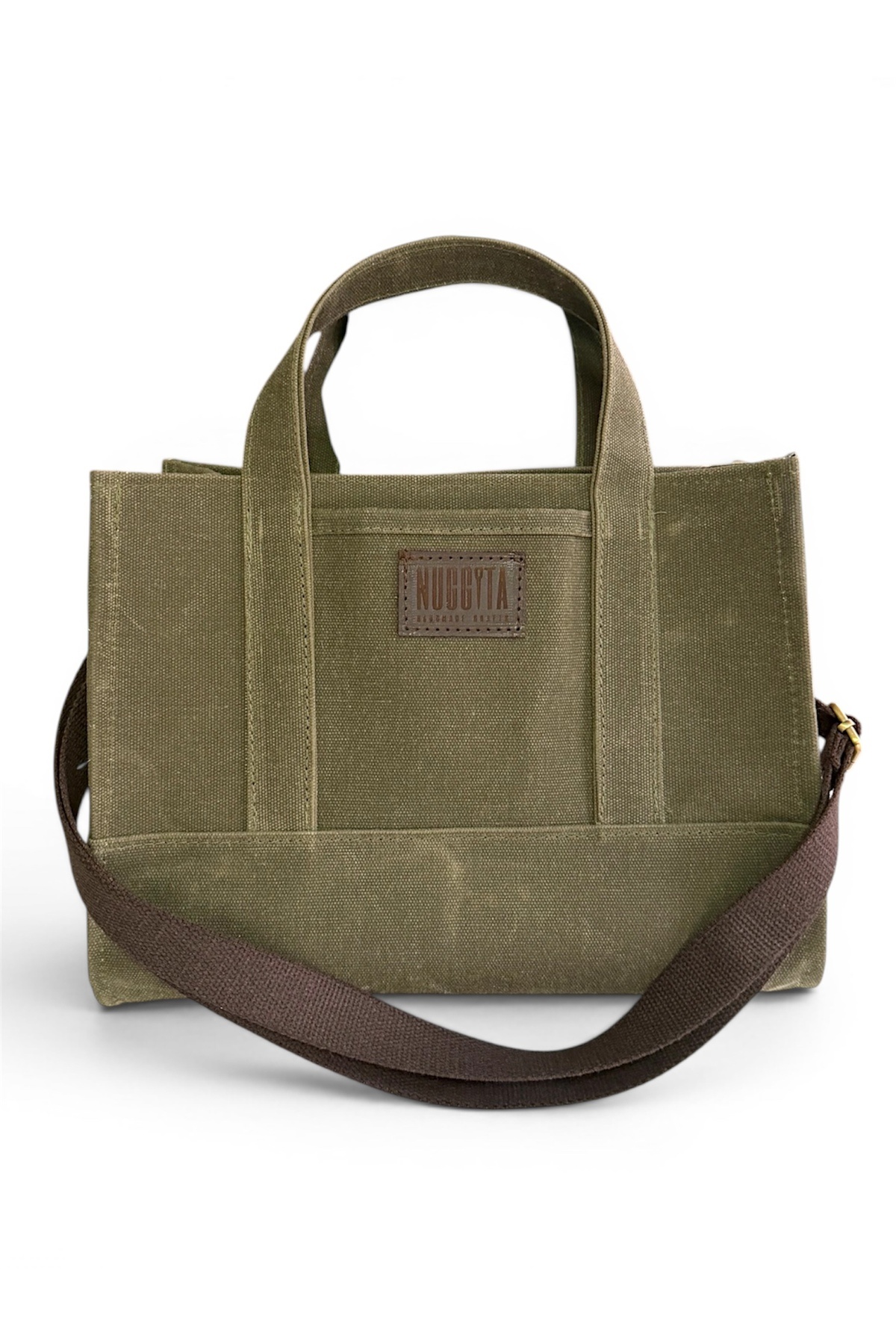 Totebag Khaki Green Wax Canvas Bag - Original Size