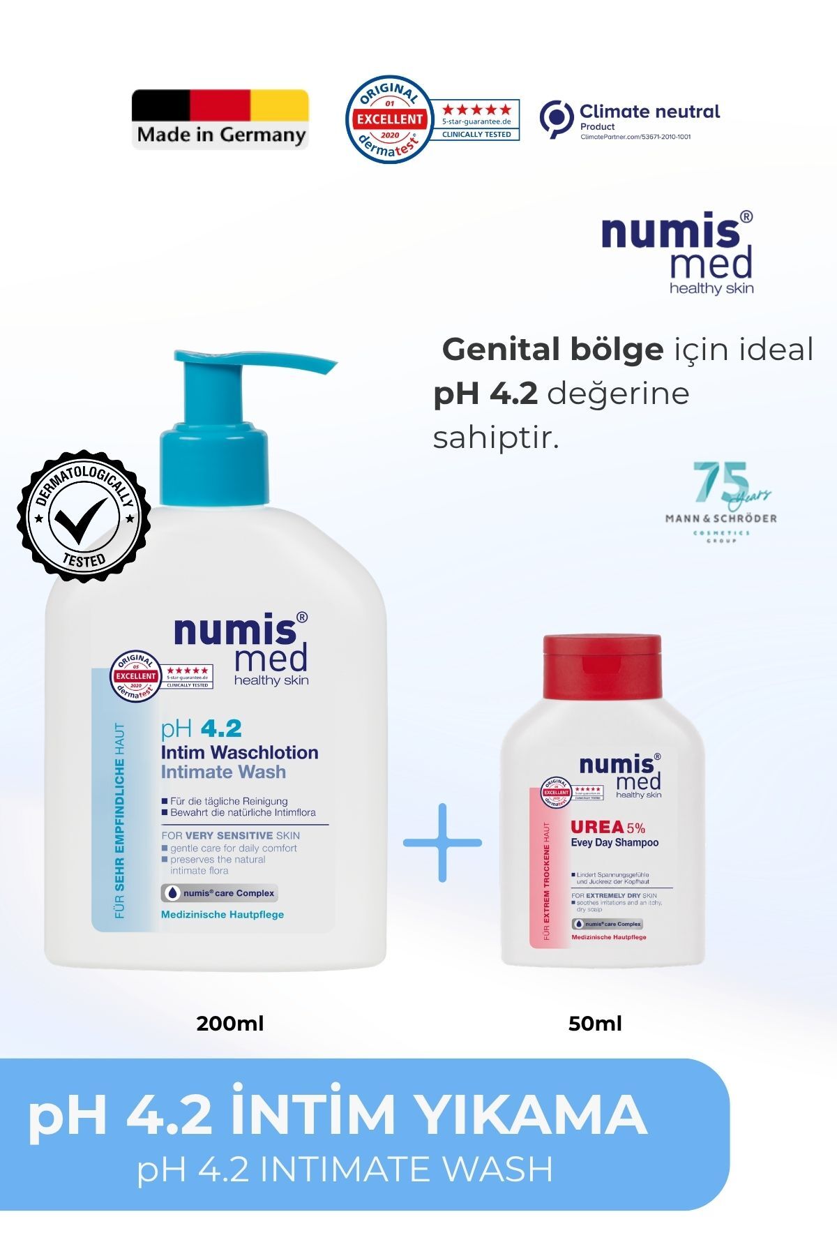 Numis Med pH 4.2 İntim Yıkama Jeli 200 ml – Hassas Ciltlere Özel