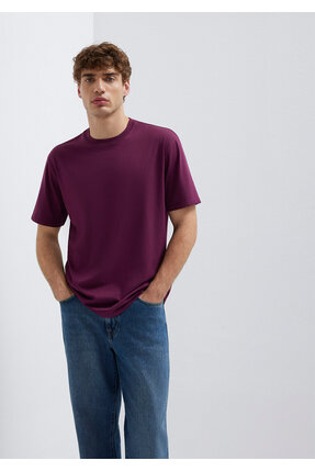 Mavi Mor Basic Tişört Loose Fit / Bol Rahat Kesim 066249-70670