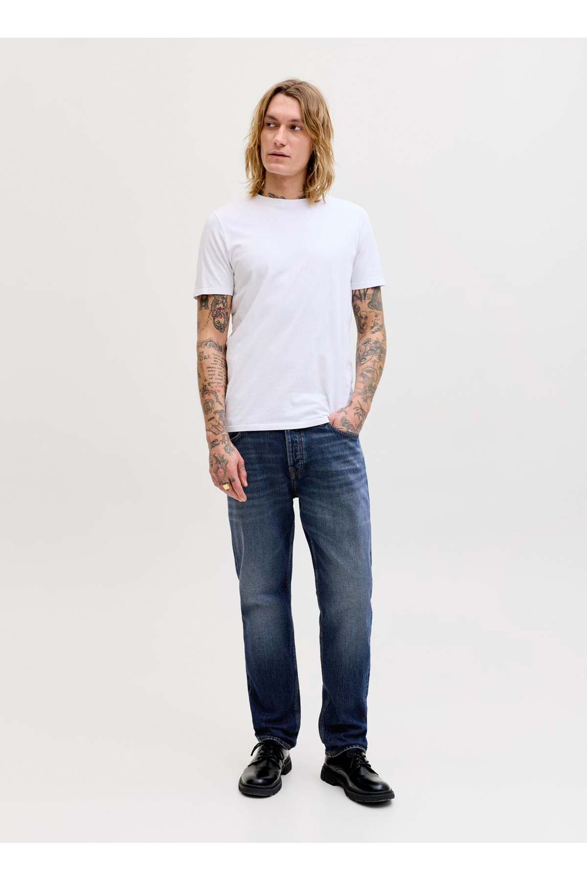 شلوار جین مردانه مدل مخروطی 12289810 JJIMIKE JJORIGINAL ST 552 جک اند جونز شلوار جین Jack & Jones
