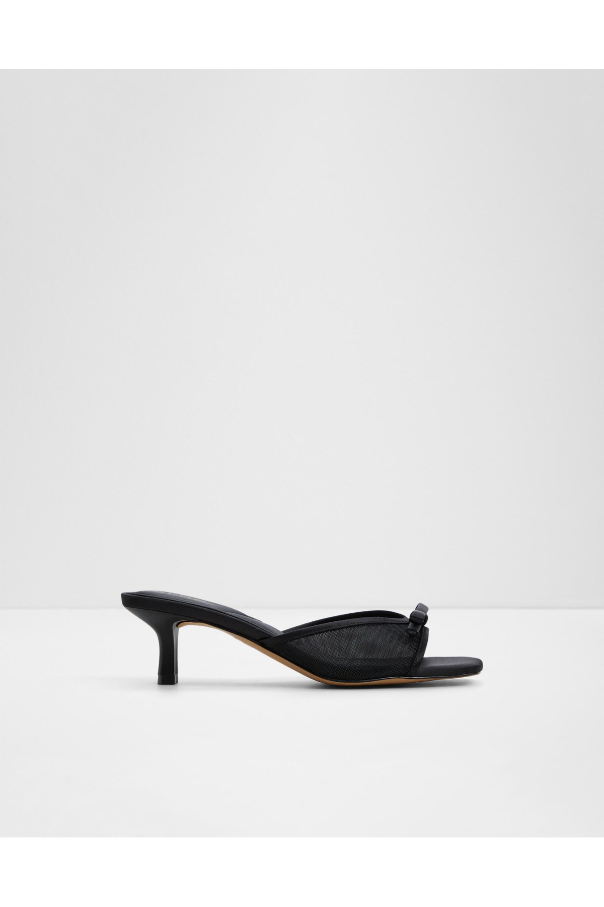 BEGONIAA - Women's Textile Black Thin Heel Slippers
