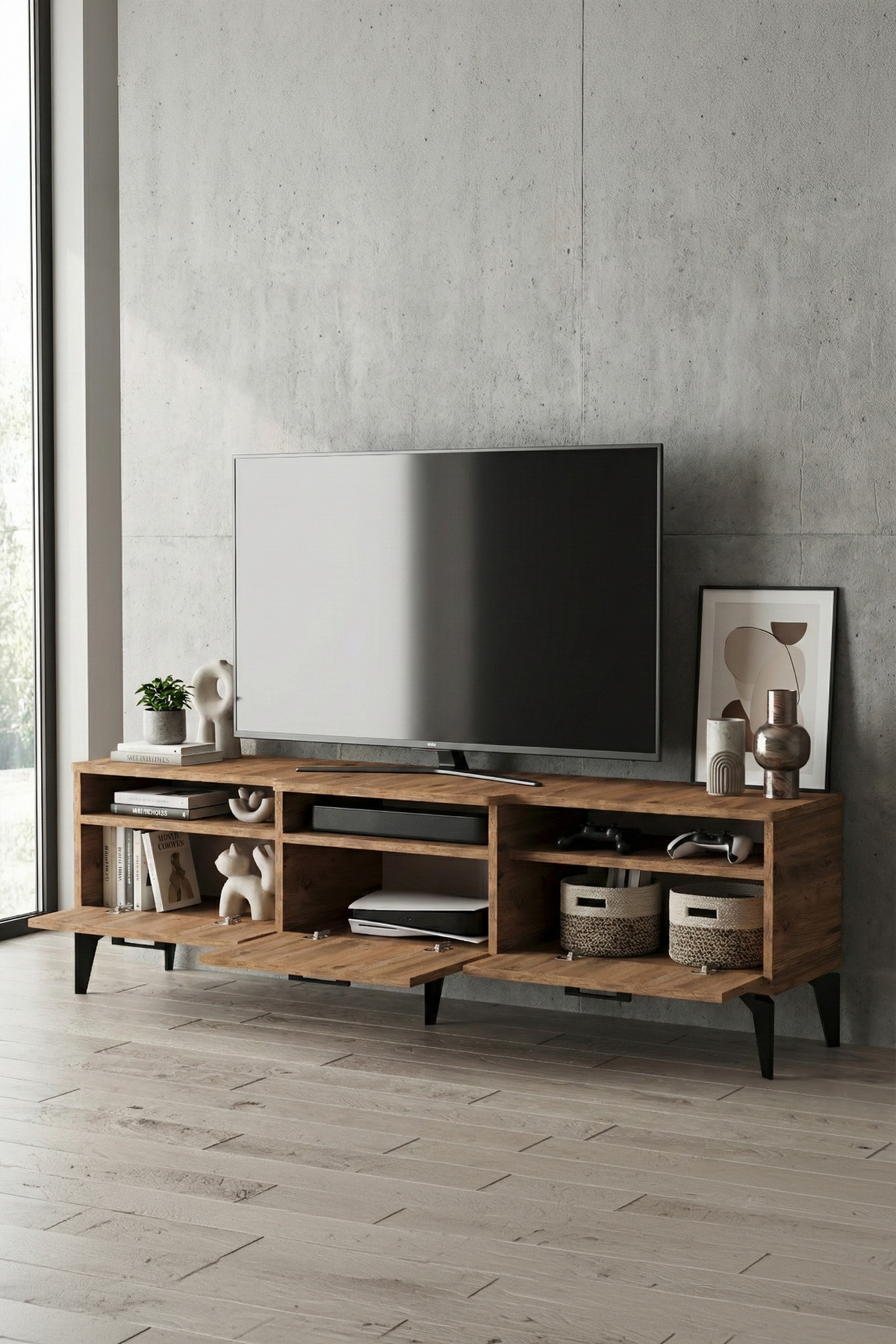 Goldfalez Mistral TV Sehpası Çok Renkli 160x40 cm görsel 3