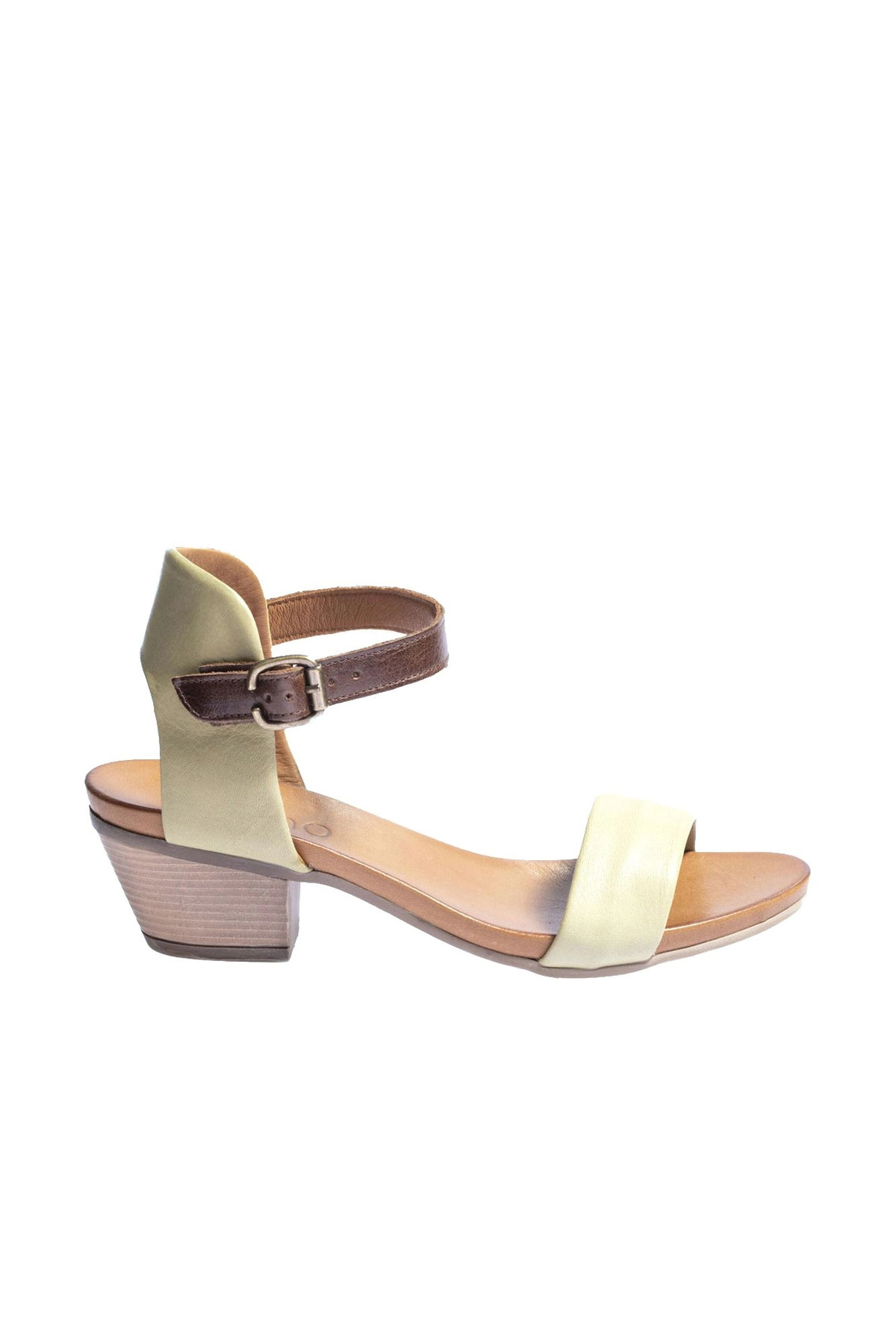 Shoes Khaki Women's Leather Heeled Sandals 01wj1802