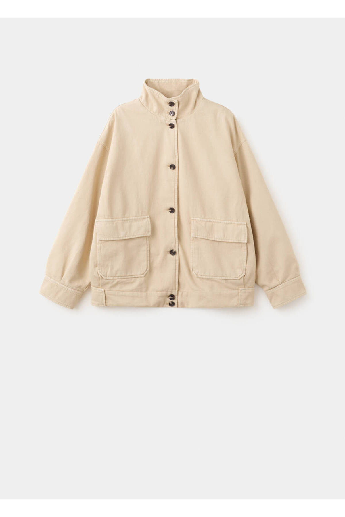 MANGO  Yüksek yakalı denim parka - Görsel 3