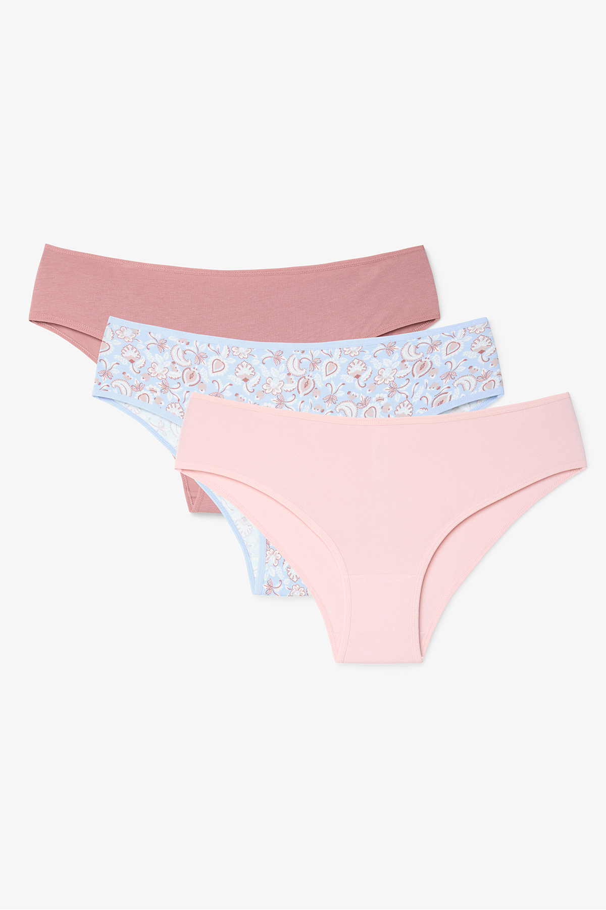 Blue Story Shawl Patterned Low Waist 3-Pack Slip Panties