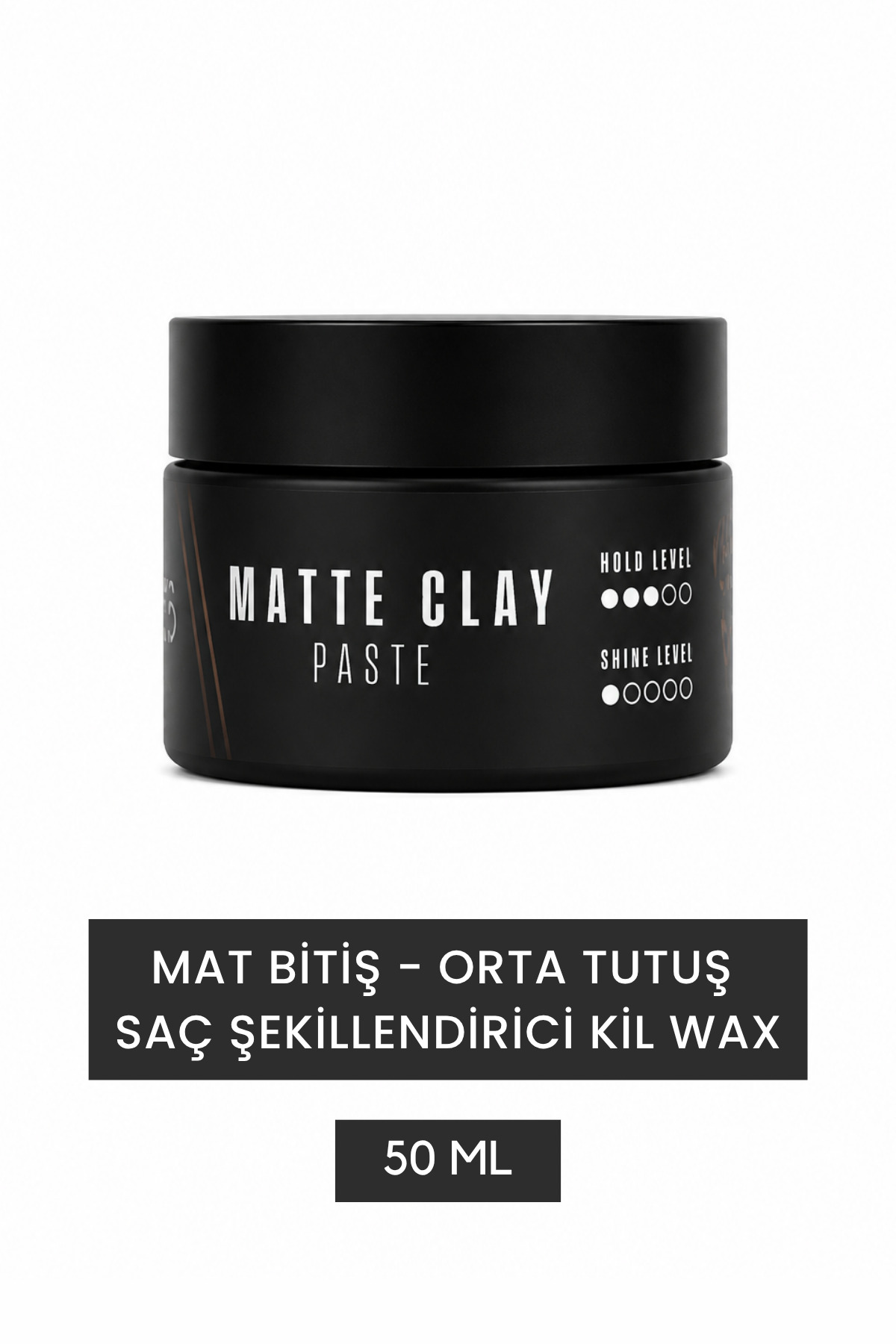 Beyoo Matte Clay Paste – Mat Bitiş Orta Tutuş Erkek Saç Şekillendirici Wax 50 ml — BY-CLAY50