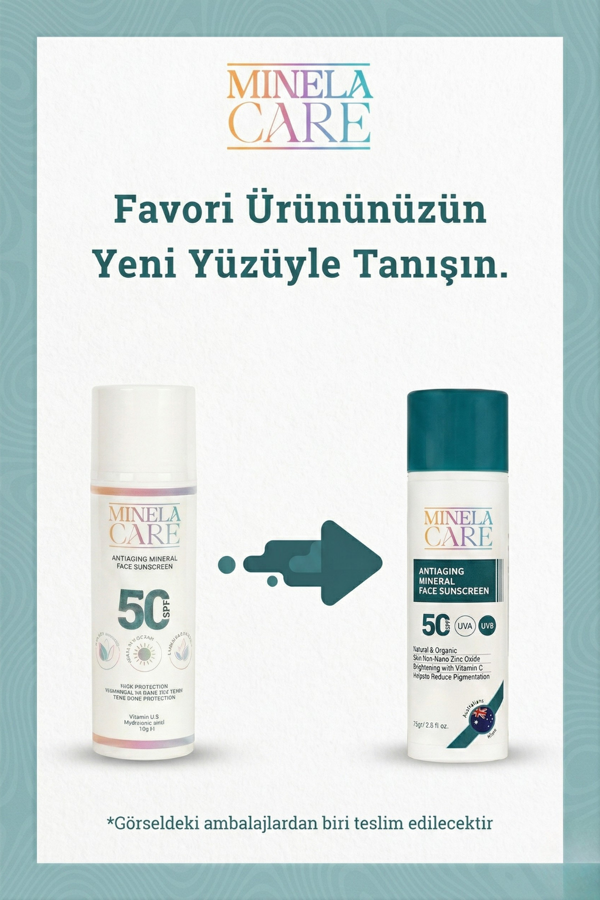 2'li Set: SPF 50+ Organik Mineral Anti-Aging Yaşlanma Karşıtı Yüz Güneş Kremi 2x70g — PKTMNLCREANTIAGEFACESNCRM — تصویر 2 از 4