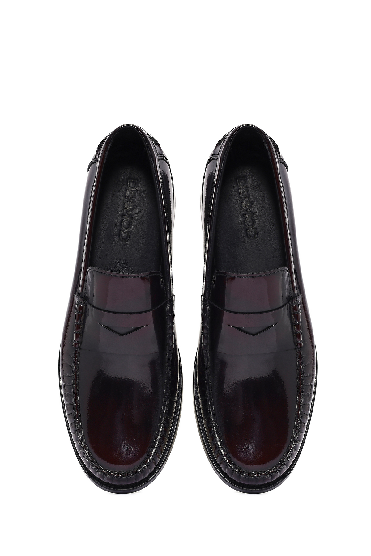Derimod Erkek Bordo Deri Klasik Loafer 26SFD621122 görsel 4