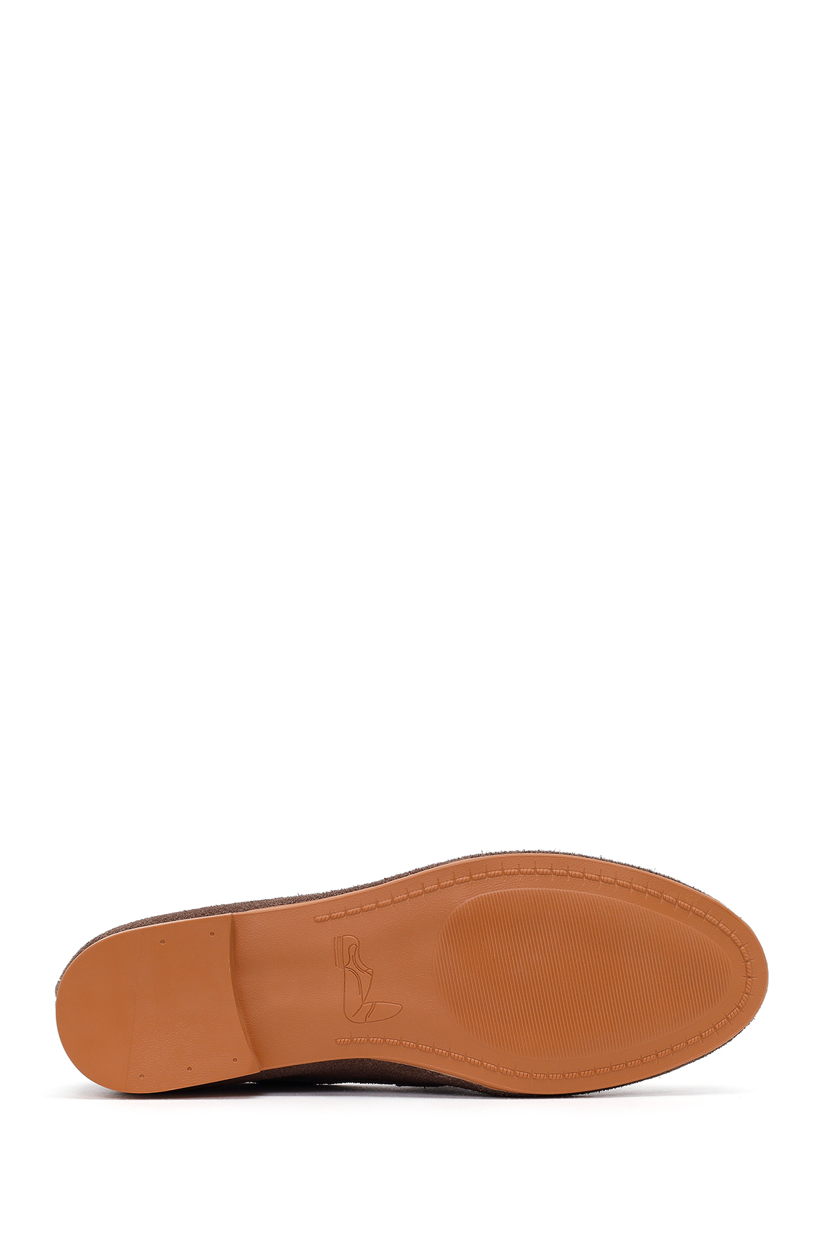 Derimod Kadın Vizon Tokalı Süet Deri Maskülen Loafer 26PFD350110 görsel 5