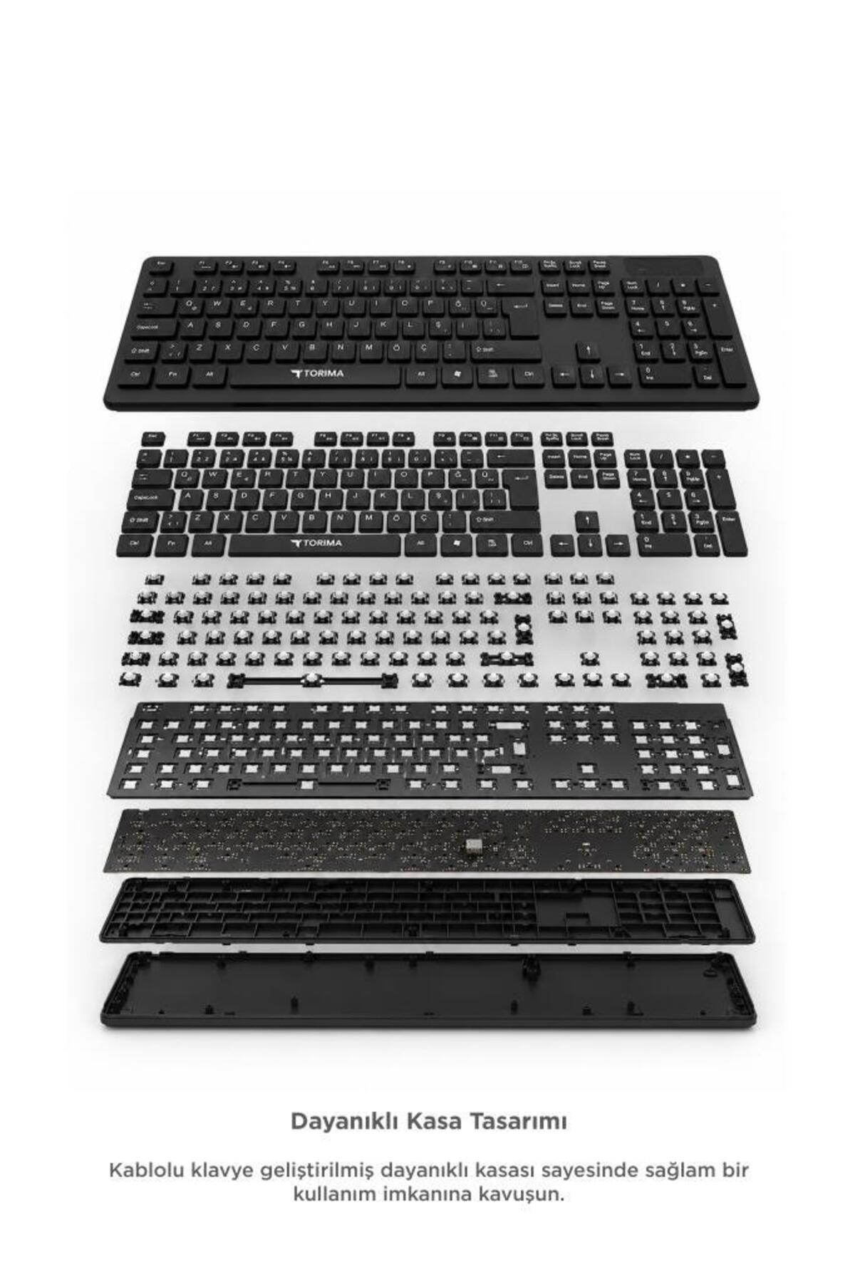 کیبورد کابلی Q کامپیوتر اداری TK02 سفید