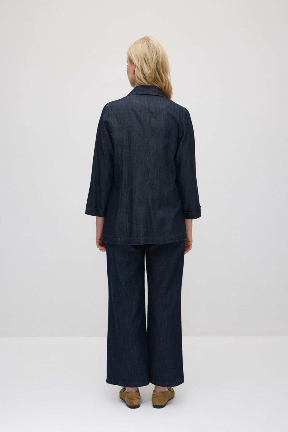 Gusto Tencel Denim Rahat Kesim Ceket - Lacivert görsel 5