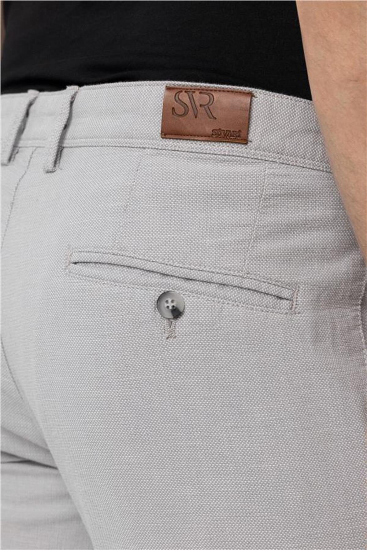 Gri Slim Armürlü Pantolon — خاکستری PN2020500681 — تصویر 5 از 7