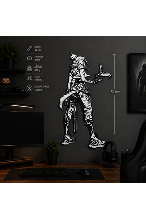 Erz3Design Valorant Jett 50 cm Duvar Dekoru | Gamer Oda Süsü | 3D Baskı Oyunc...