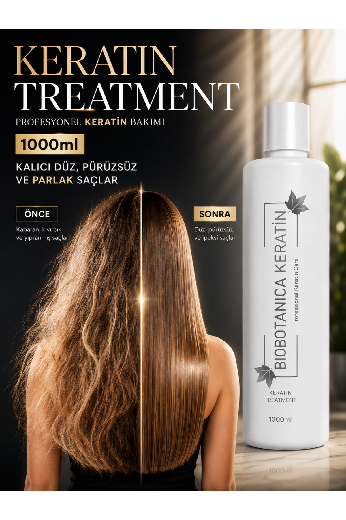 Biobotanica Saç Düzleştirici Keratin Bakımı Brezilya Fönü 1000 ml — BBTNCTK001