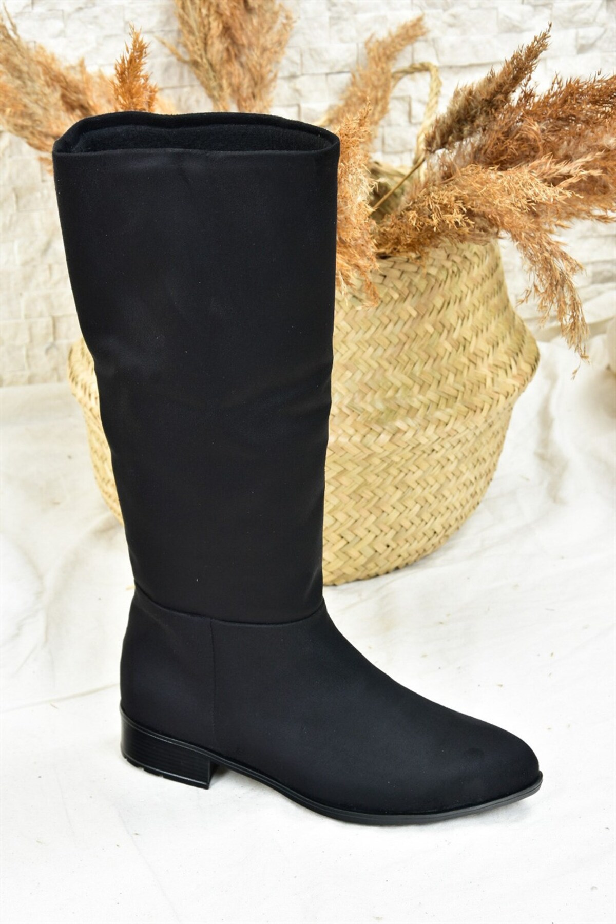 Fox Shoes Siyah Süet Düz Taban Günlük Kadın Çizme L726600902 görsel 4